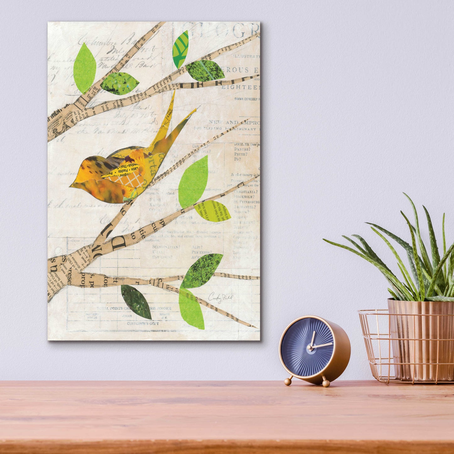 Epic Art 'Birds in Spring II' by Courtney Prahl, Acrylic Glass Wall Art,12x16