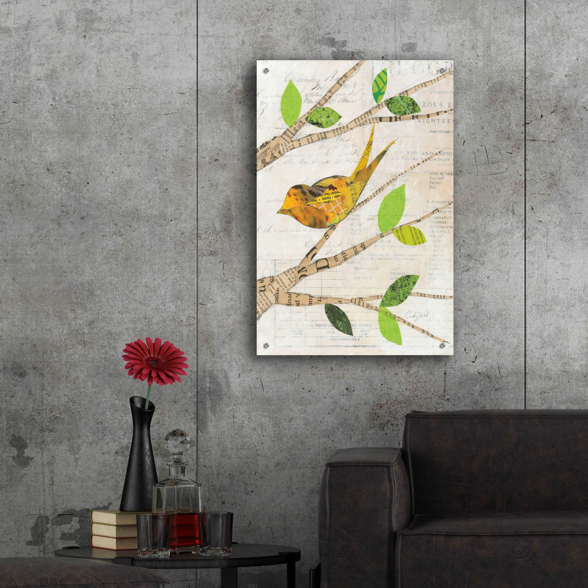 Epic Art 'Birds in Spring II' by Courtney Prahl, Acrylic Glass Wall Art,24x36