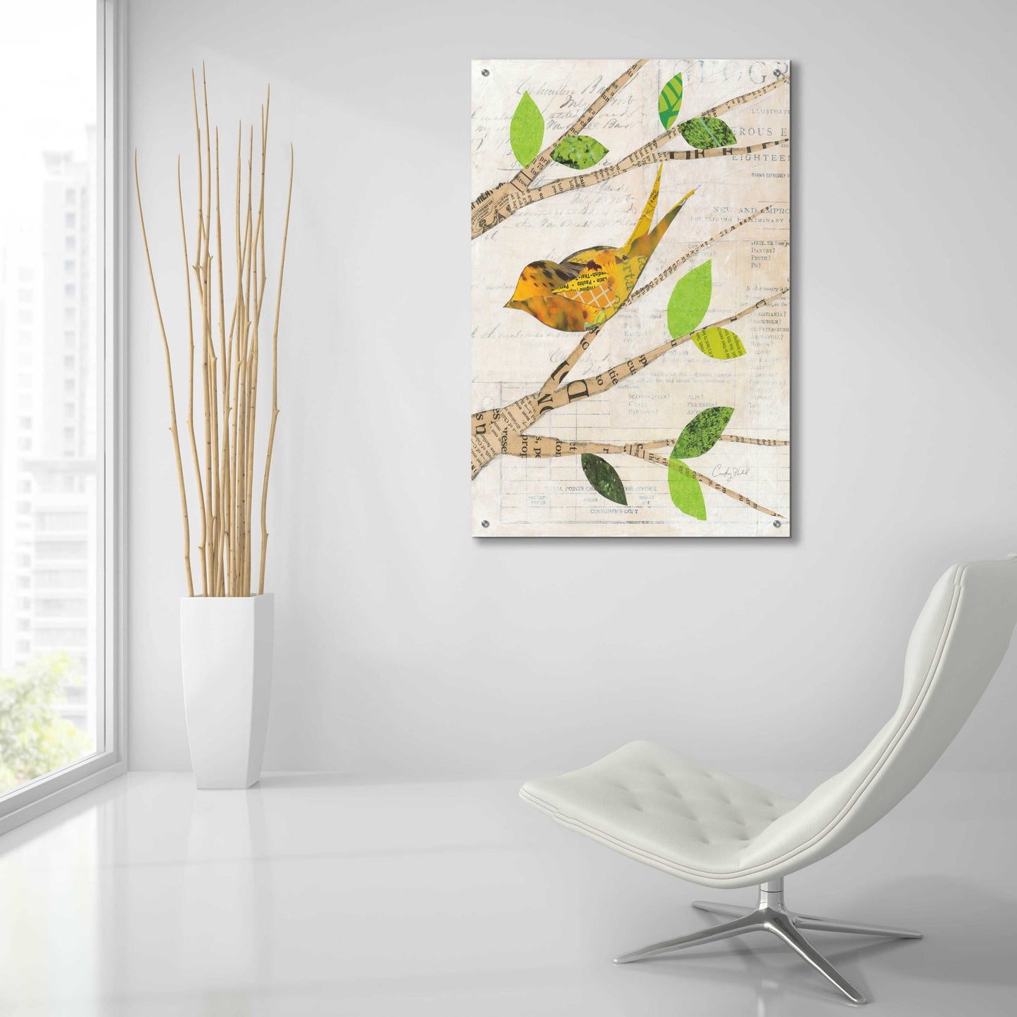Epic Art 'Birds in Spring II' by Courtney Prahl, Acrylic Glass Wall Art,24x36