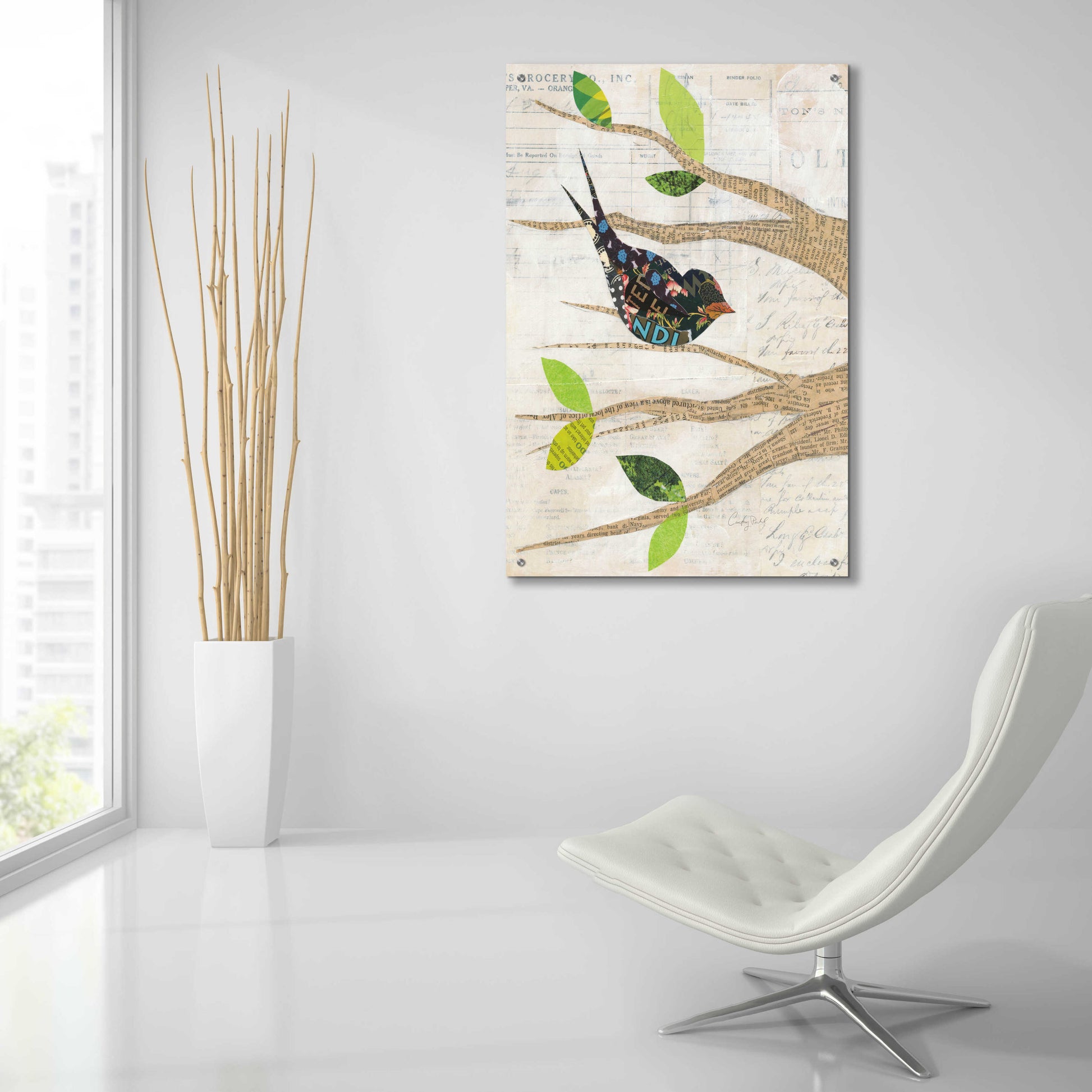 Epic Art 'Birds in Spring III' by Courtney Prahl, Acrylic Glass Wall Art,24x36