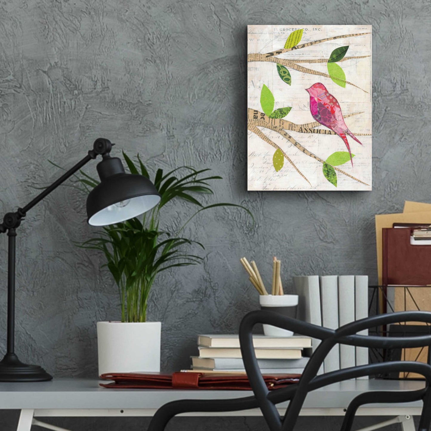 Epic Art 'Birds in Spring IV' by Courtney Prahl, Acrylic Glass Wall Art,12x16