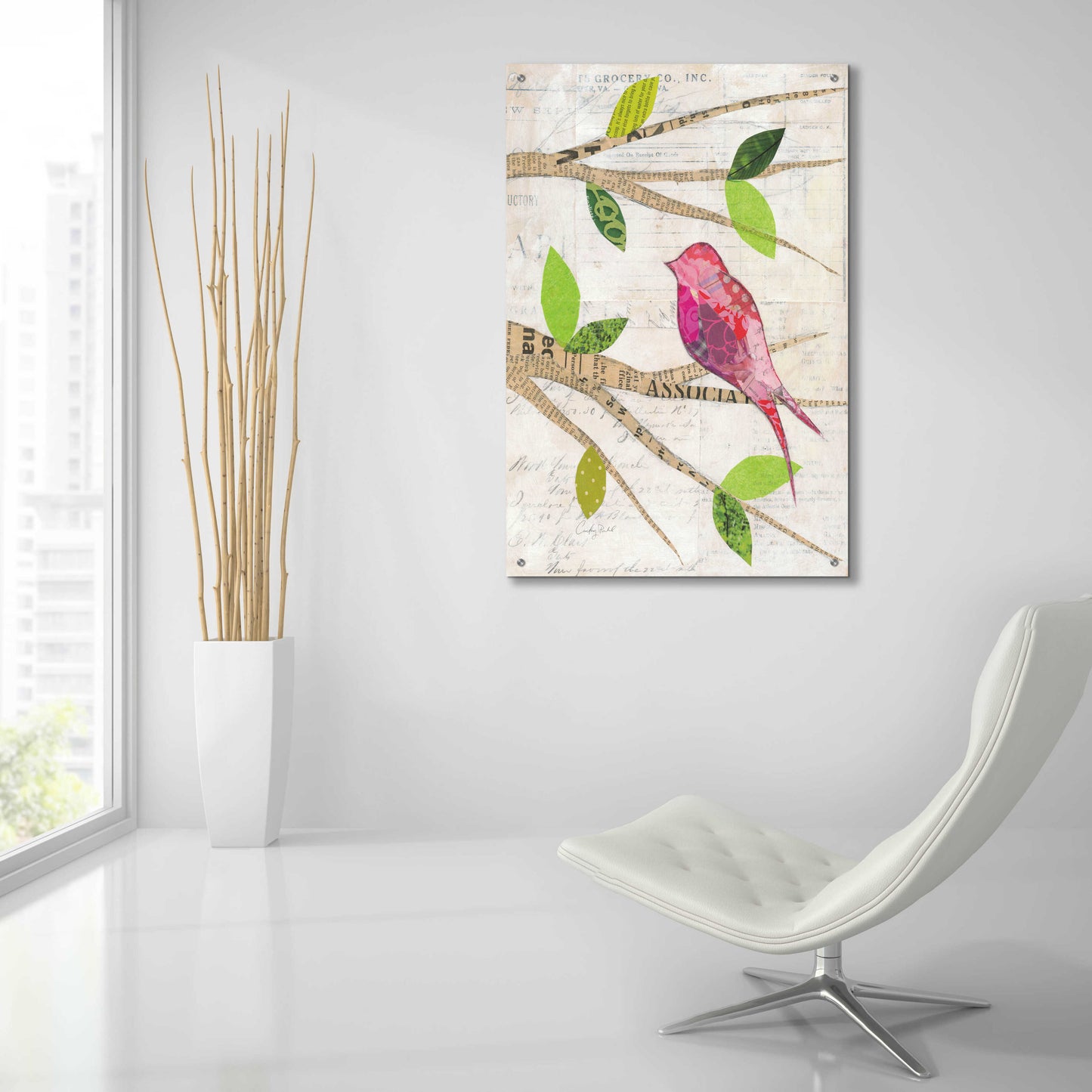 Epic Art 'Birds in Spring IV' by Courtney Prahl, Acrylic Glass Wall Art,24x36