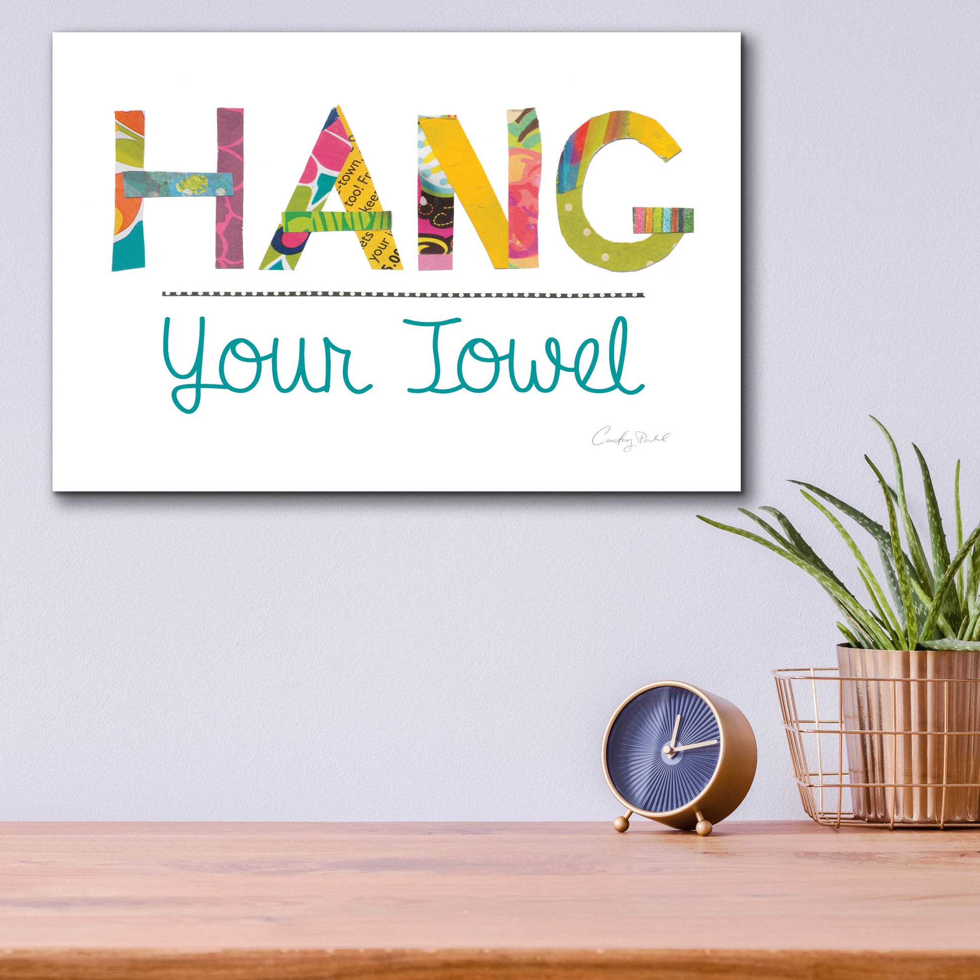 Epic Art 'Hang Your Towel' by Courtney Prahl, Acrylic Glass Wall Art,16x12