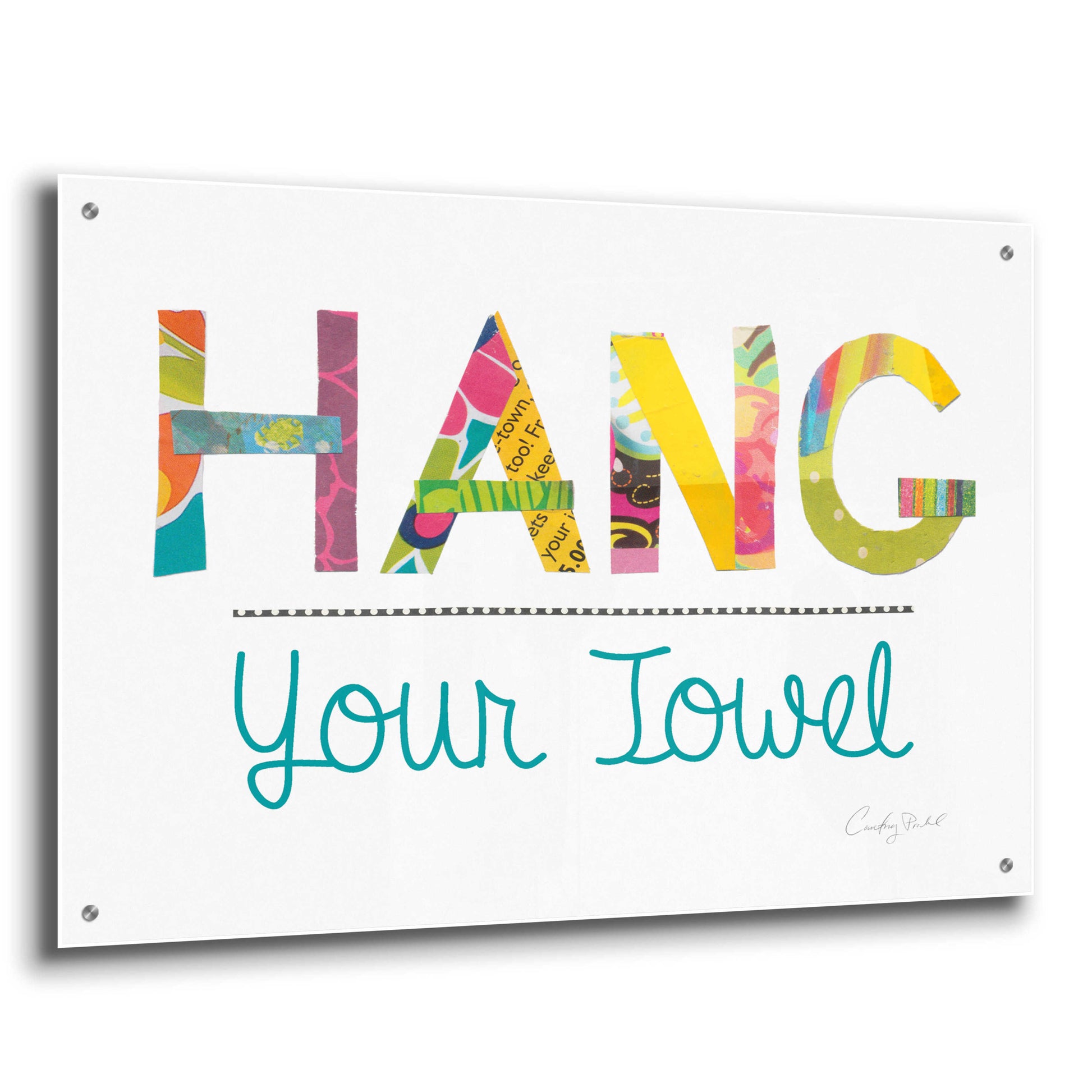 Epic Art 'Hang Your Towel' by Courtney Prahl, Acrylic Glass Wall Art,36x24