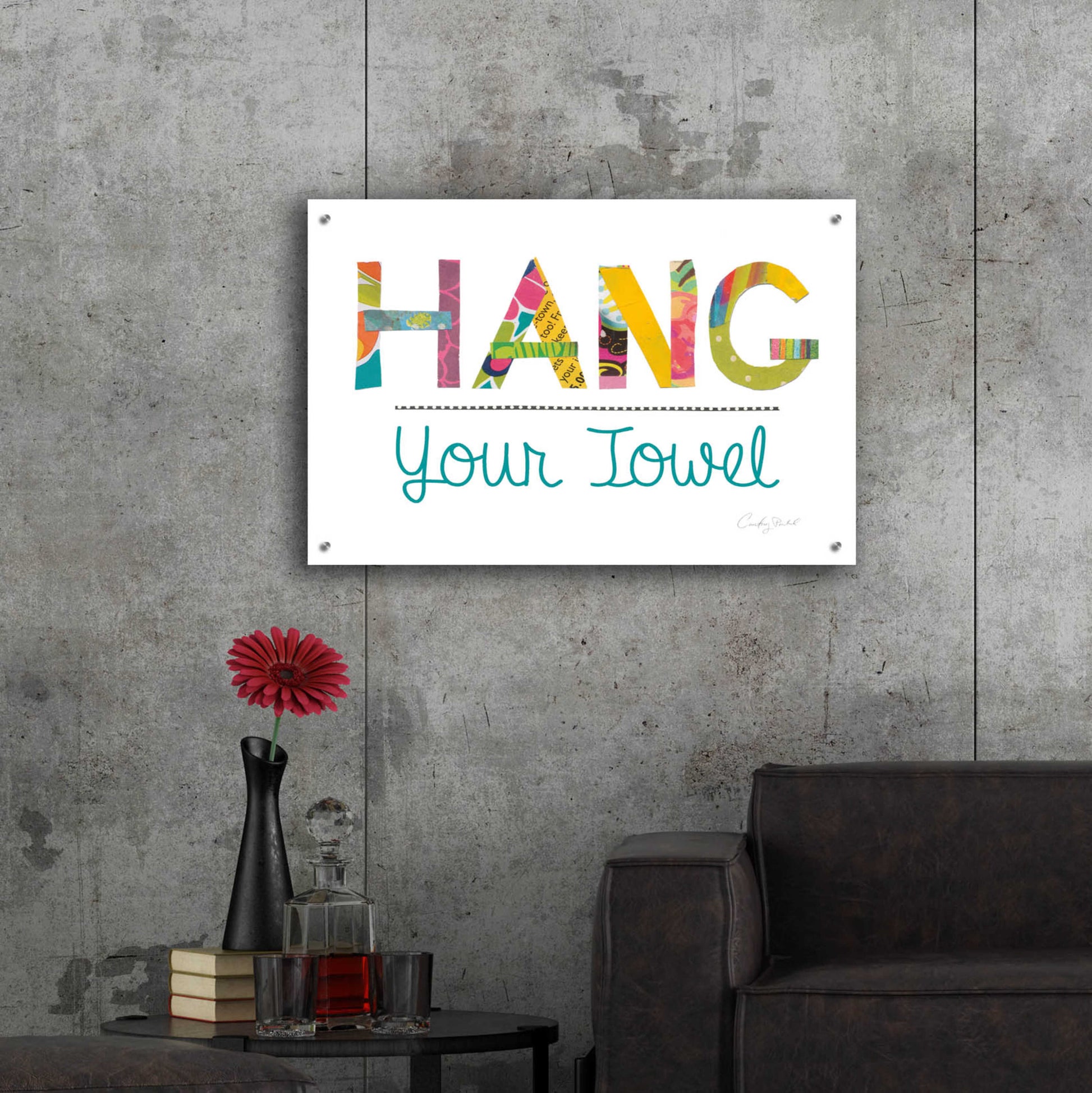 Epic Art 'Hang Your Towel' by Courtney Prahl, Acrylic Glass Wall Art,36x24