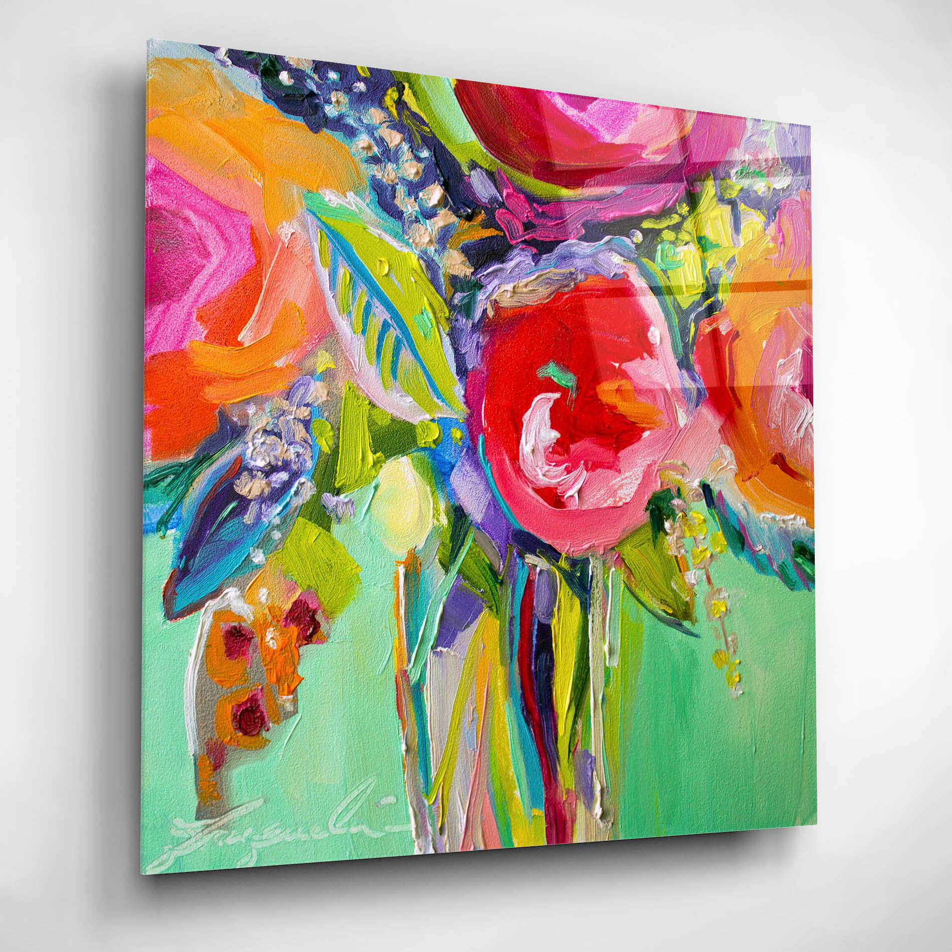 Epic Art 'Ode to Summer 1' by Jacqueline Brewer, Acrylic Glass Wall Art,12x12