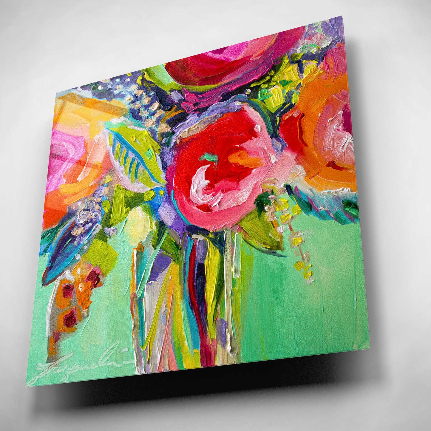 Epic Art 'Ode to Summer 1' by Jacqueline Brewer, Acrylic Glass Wall Art,12x12