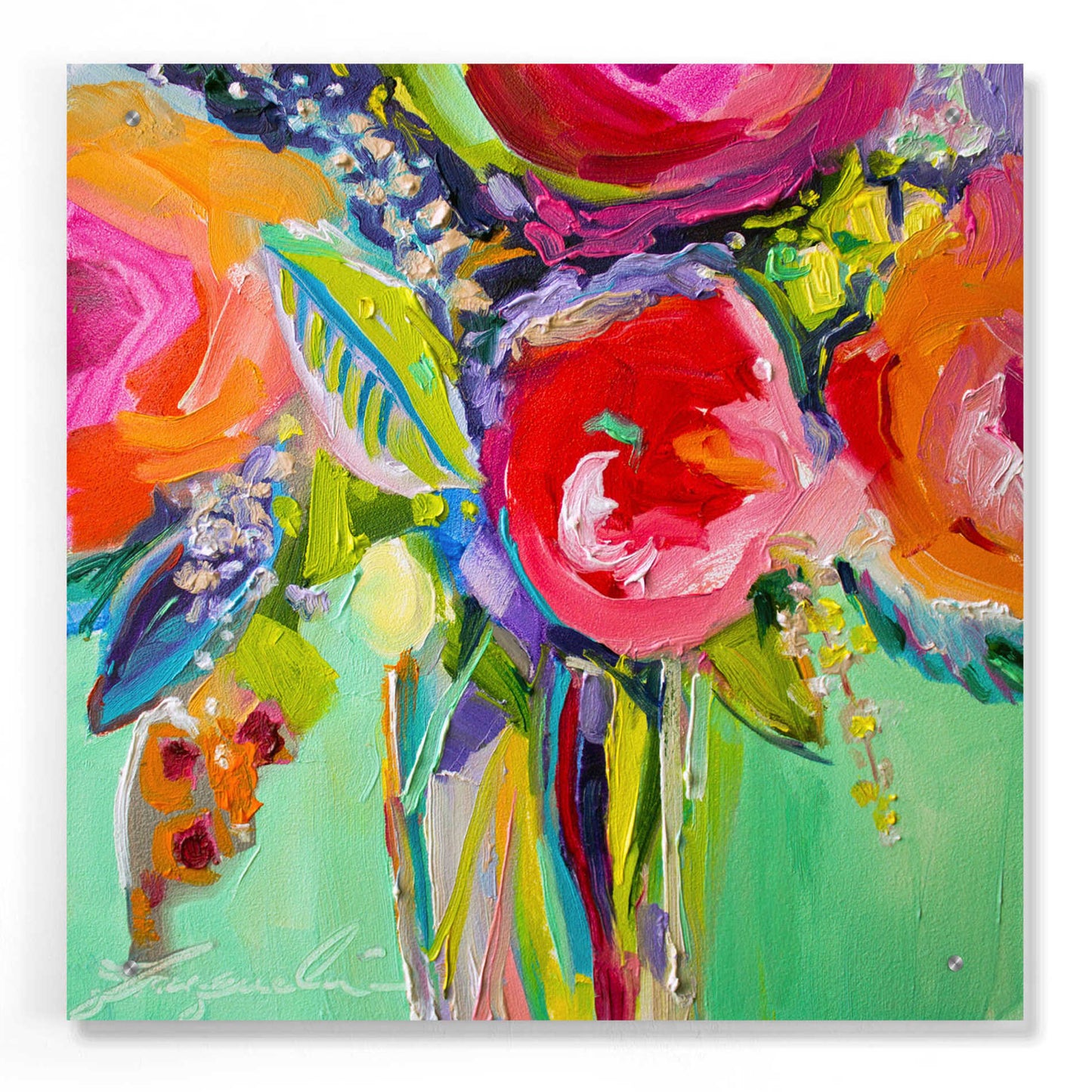 Epic Art 'Ode to Summer 1' by Jacqueline Brewer, Acrylic Glass Wall Art,24x24