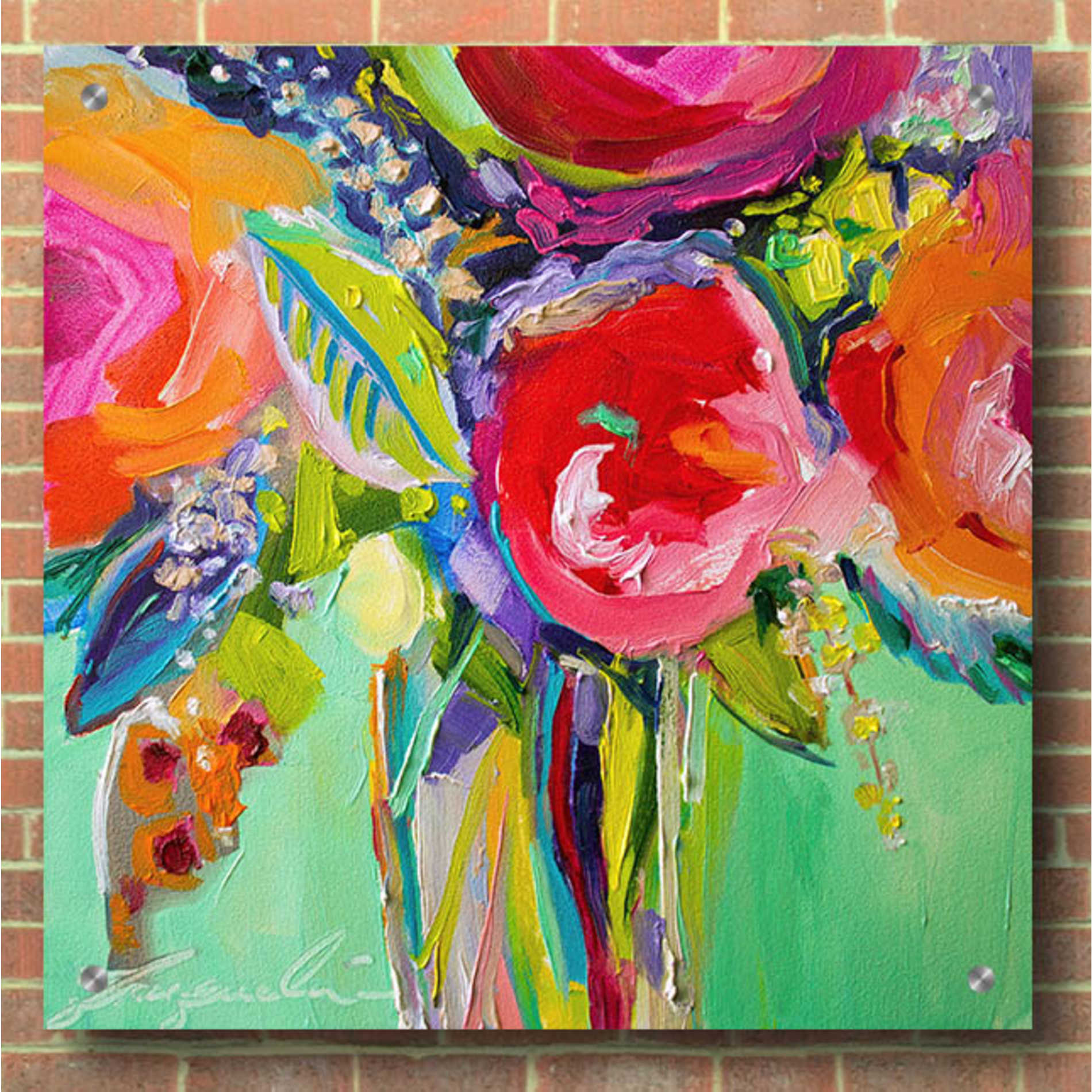 Epic Art 'Ode to Summer 1' by Jacqueline Brewer, Acrylic Glass Wall Art,36x36