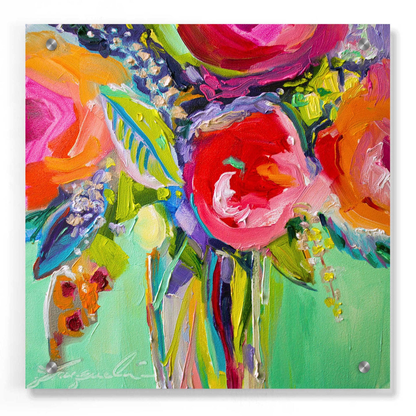 Epic Art 'Ode to Summer 1' by Jacqueline Brewer, Acrylic Glass Wall Art,36x36