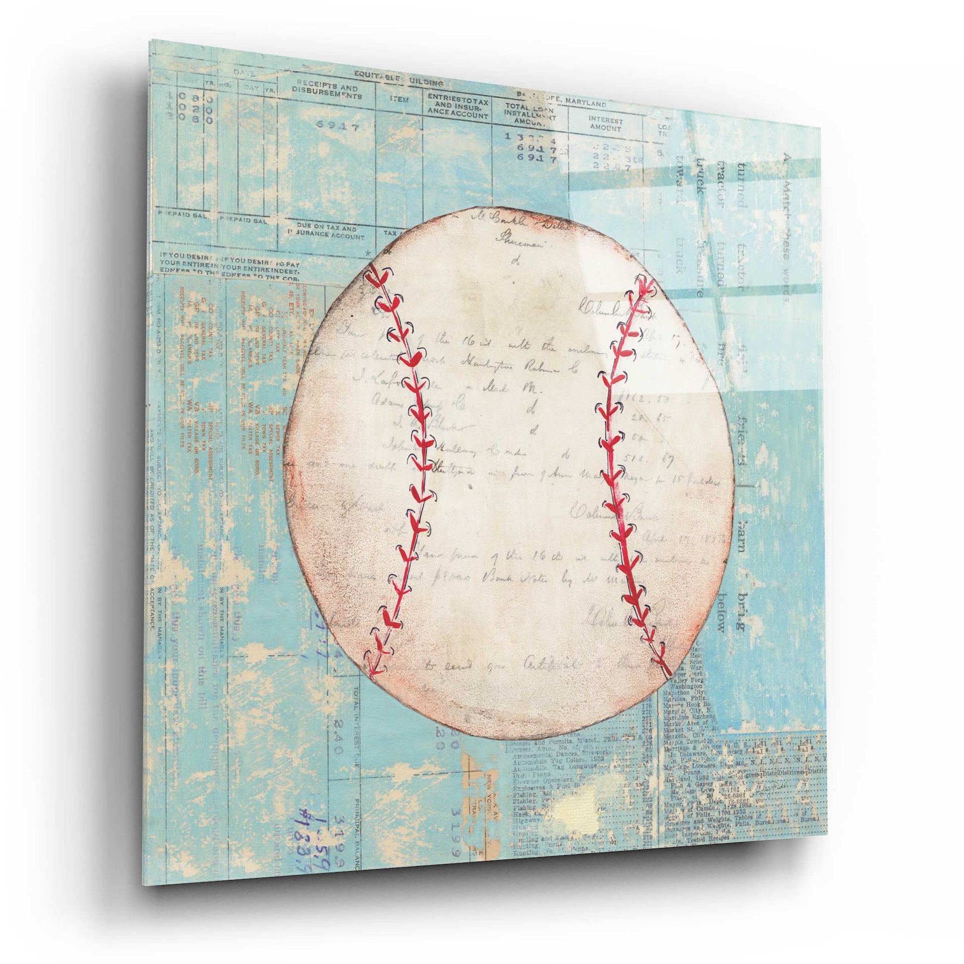 Epic Art 'Play Ball I' by Courtney Prahl, Acrylic Glass Wall Art,12x12