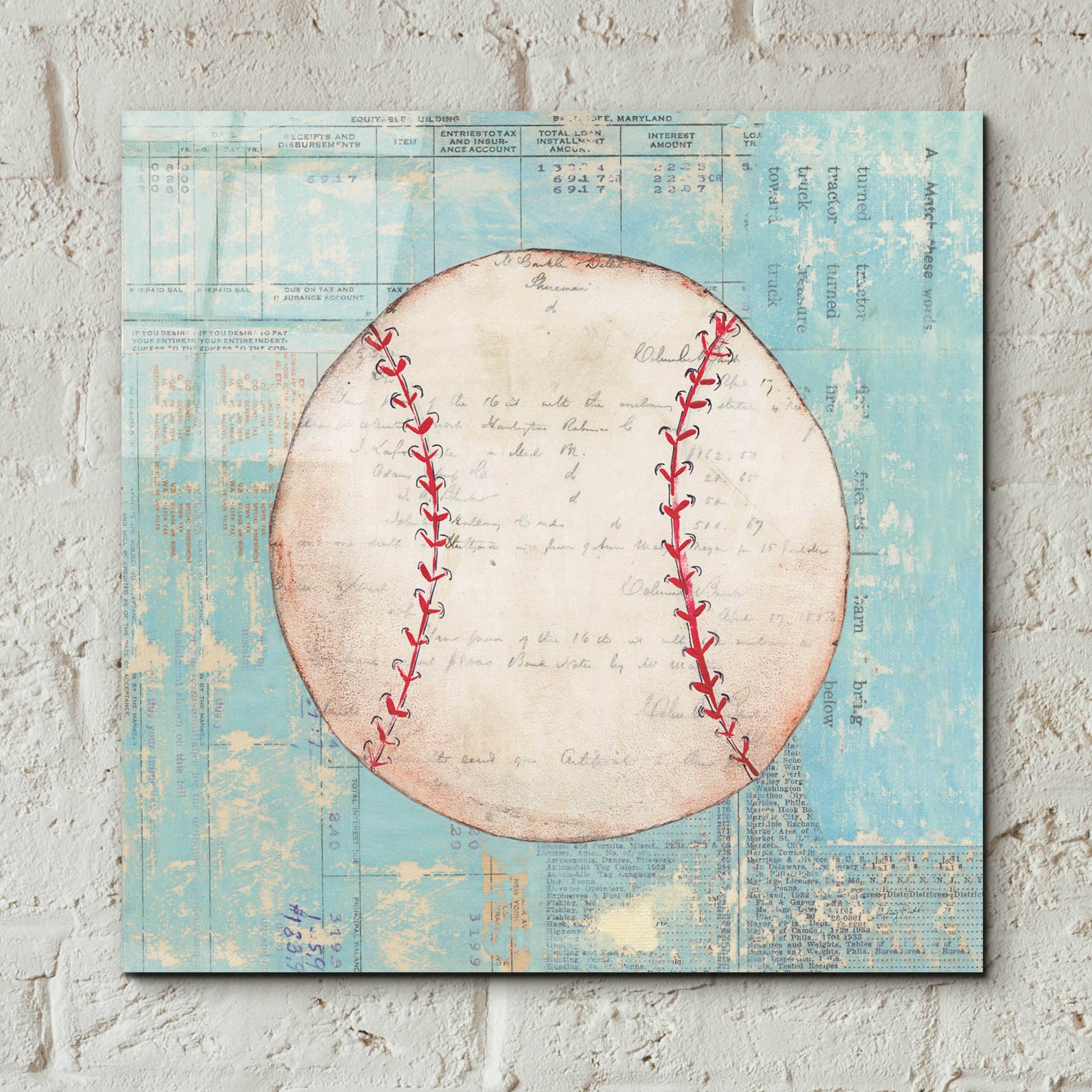 Epic Art 'Play Ball I' by Courtney Prahl, Acrylic Glass Wall Art,12x12