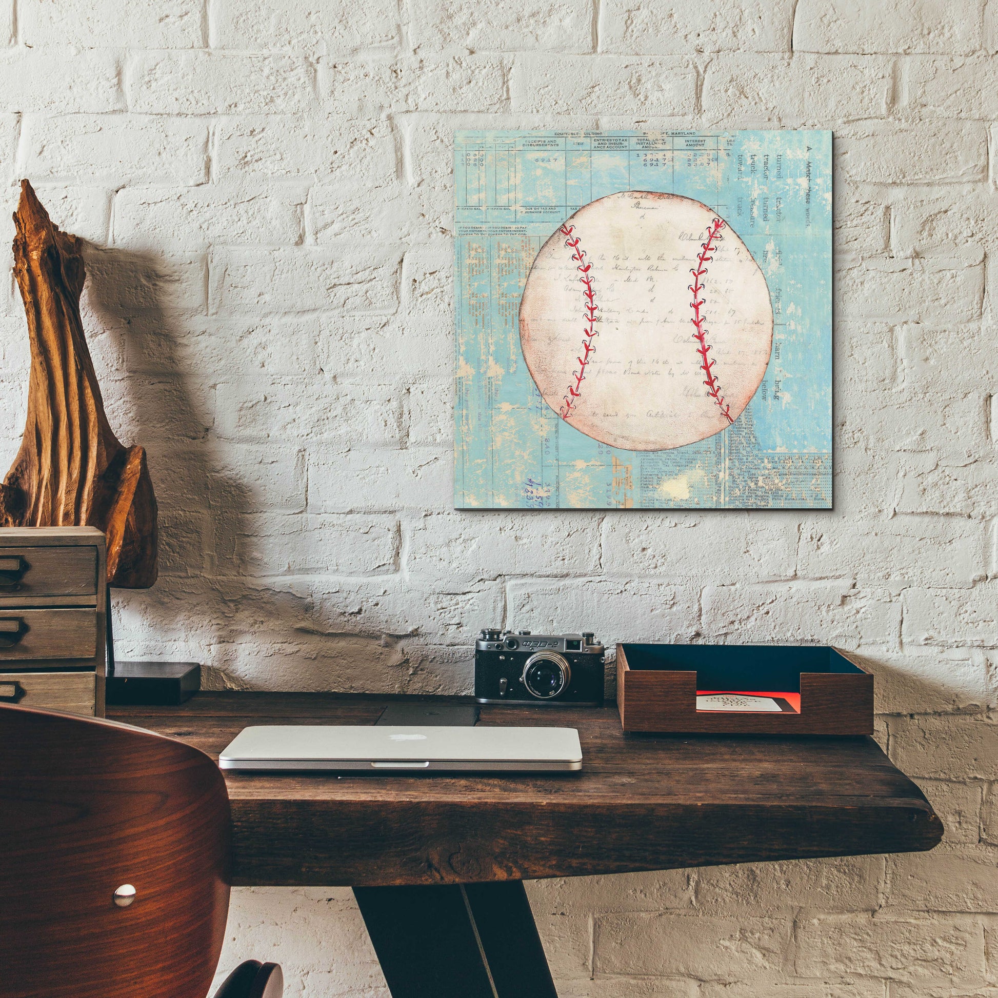 Epic Art 'Play Ball I' by Courtney Prahl, Acrylic Glass Wall Art,12x12