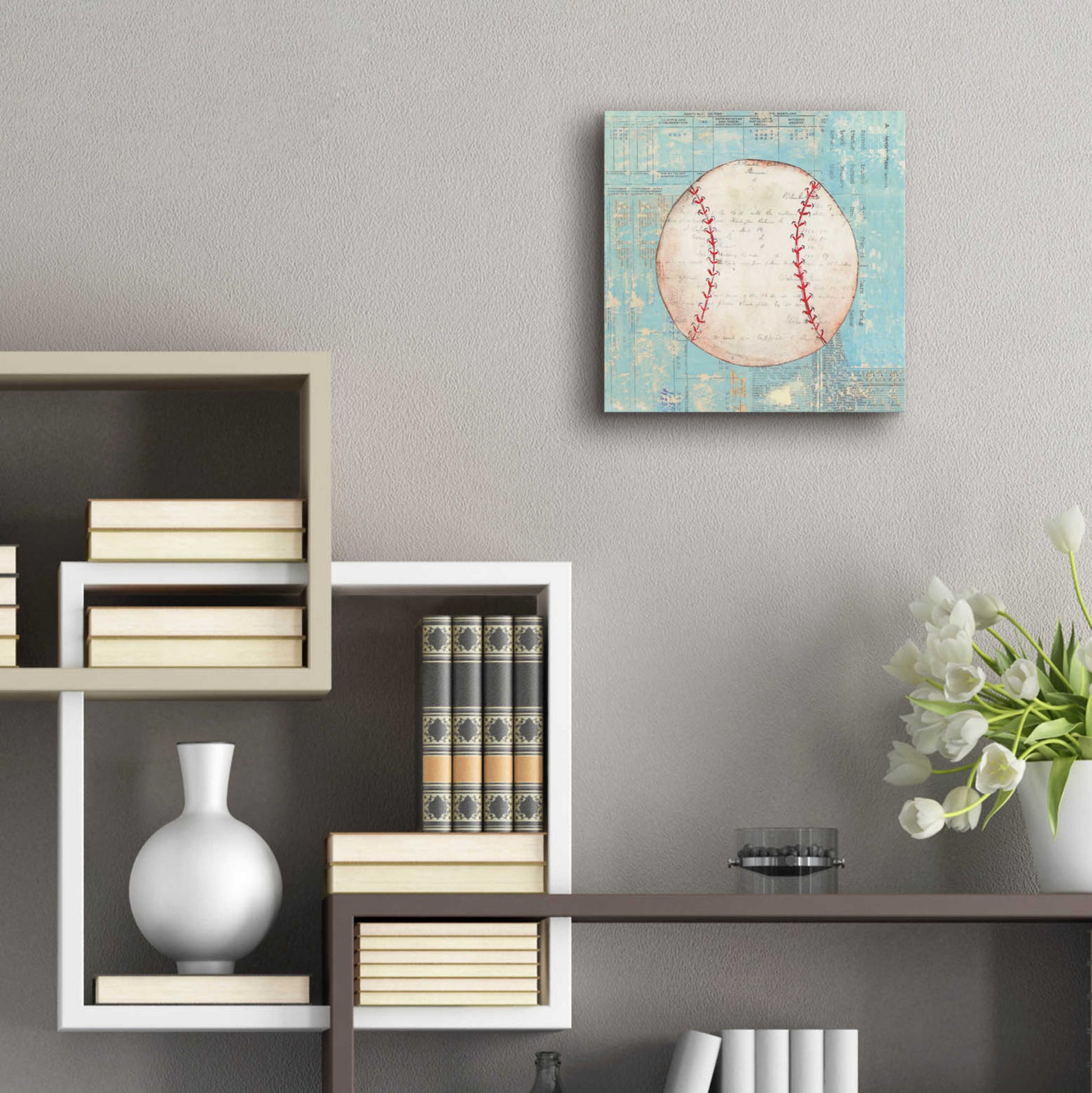 Epic Art 'Play Ball I' by Courtney Prahl, Acrylic Glass Wall Art,12x12