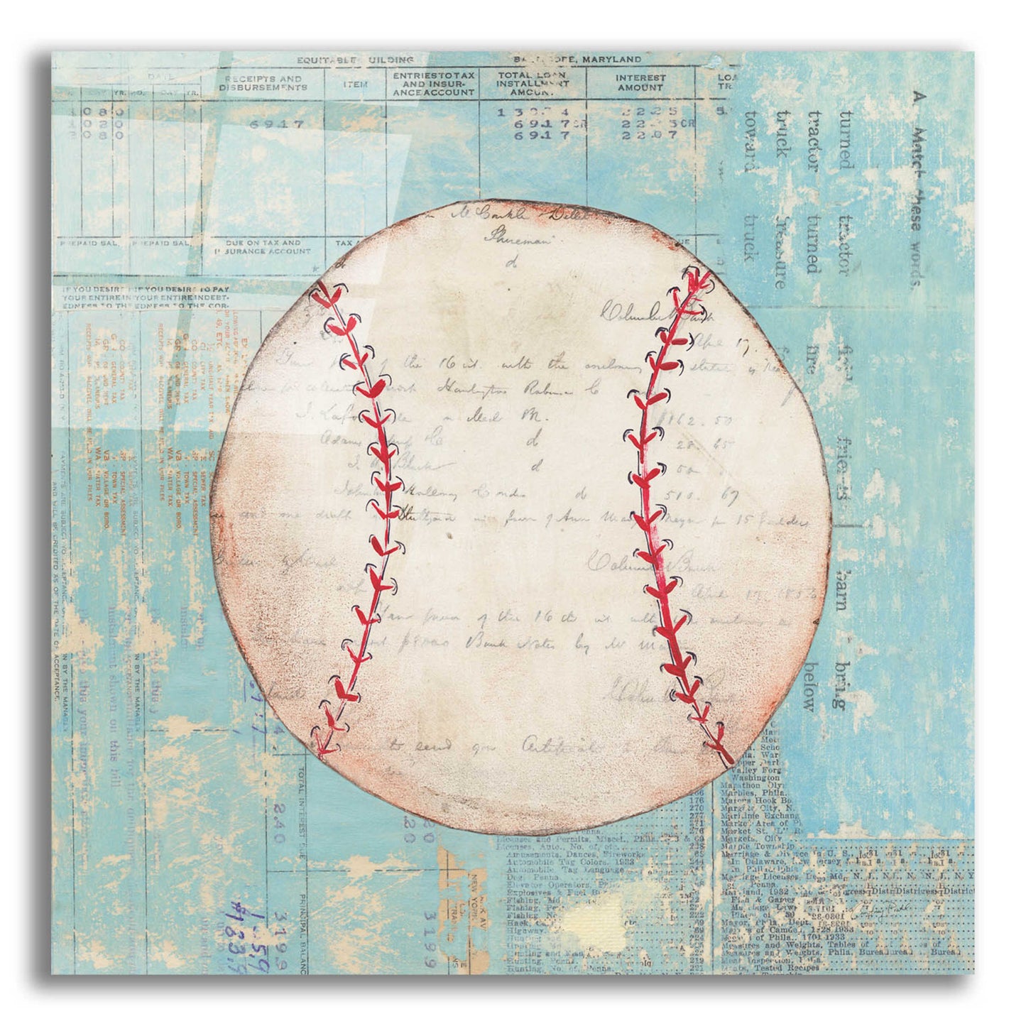 Epic Art 'Play Ball I' by Courtney Prahl, Acrylic Glass Wall Art,12x12