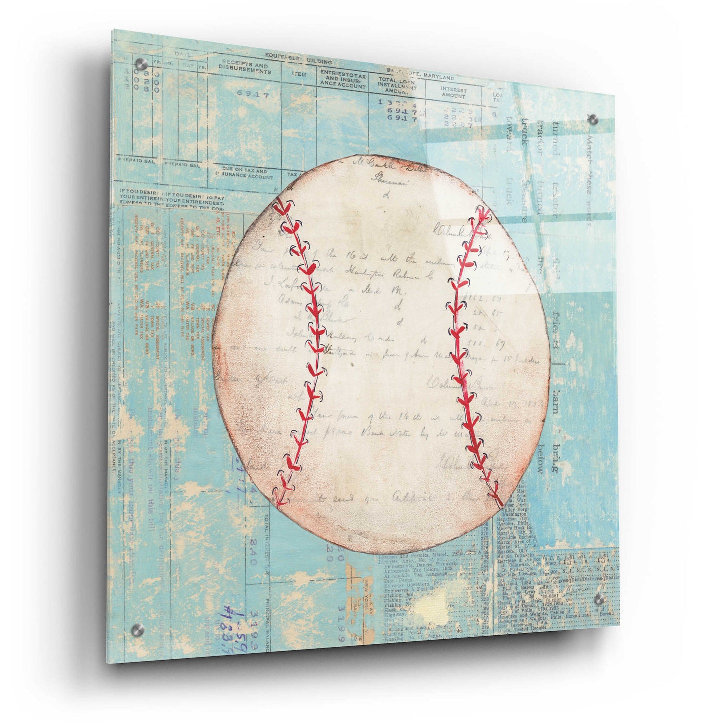 Epic Art 'Play Ball I' by Courtney Prahl, Acrylic Glass Wall Art,24x24