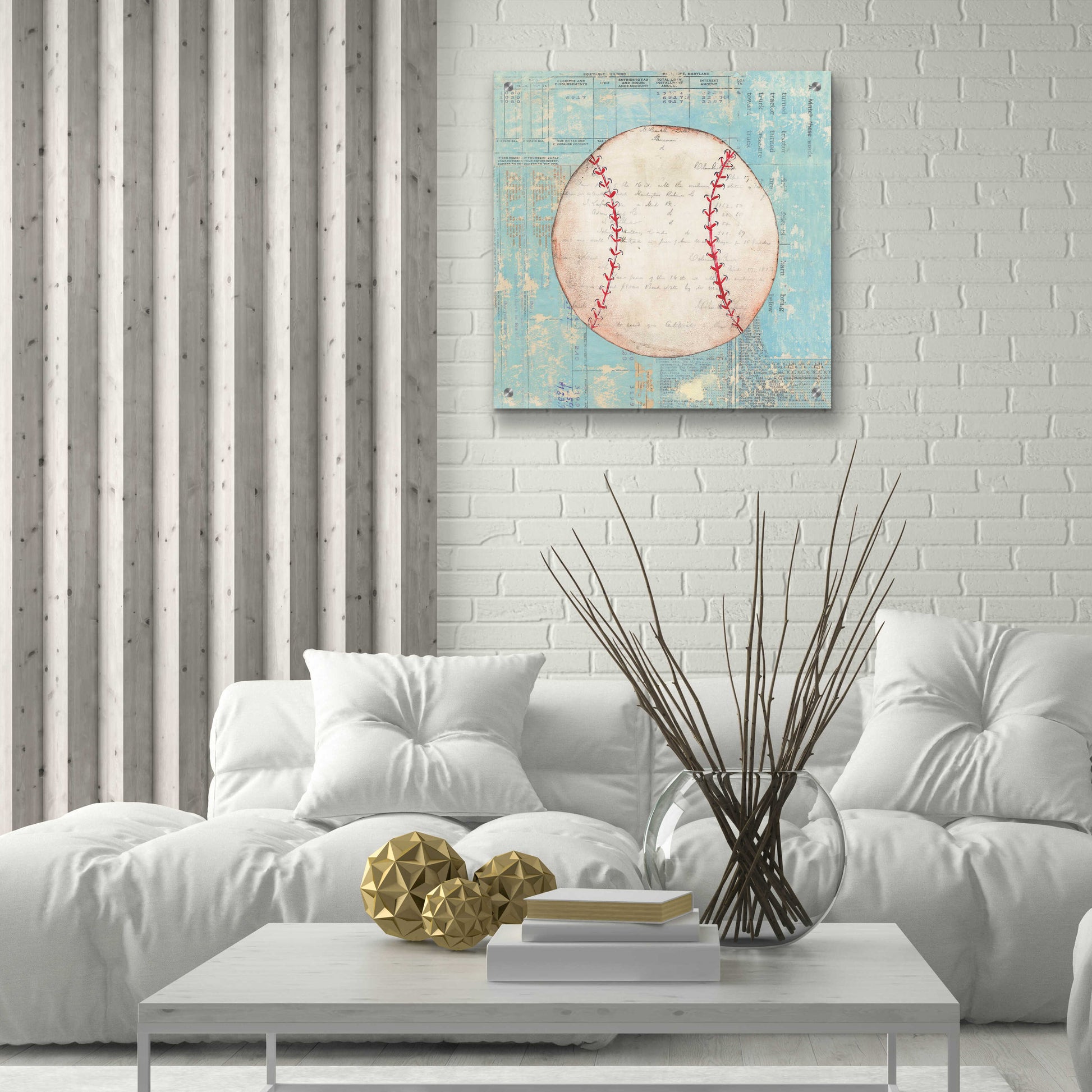 Epic Art 'Play Ball I' by Courtney Prahl, Acrylic Glass Wall Art,24x24