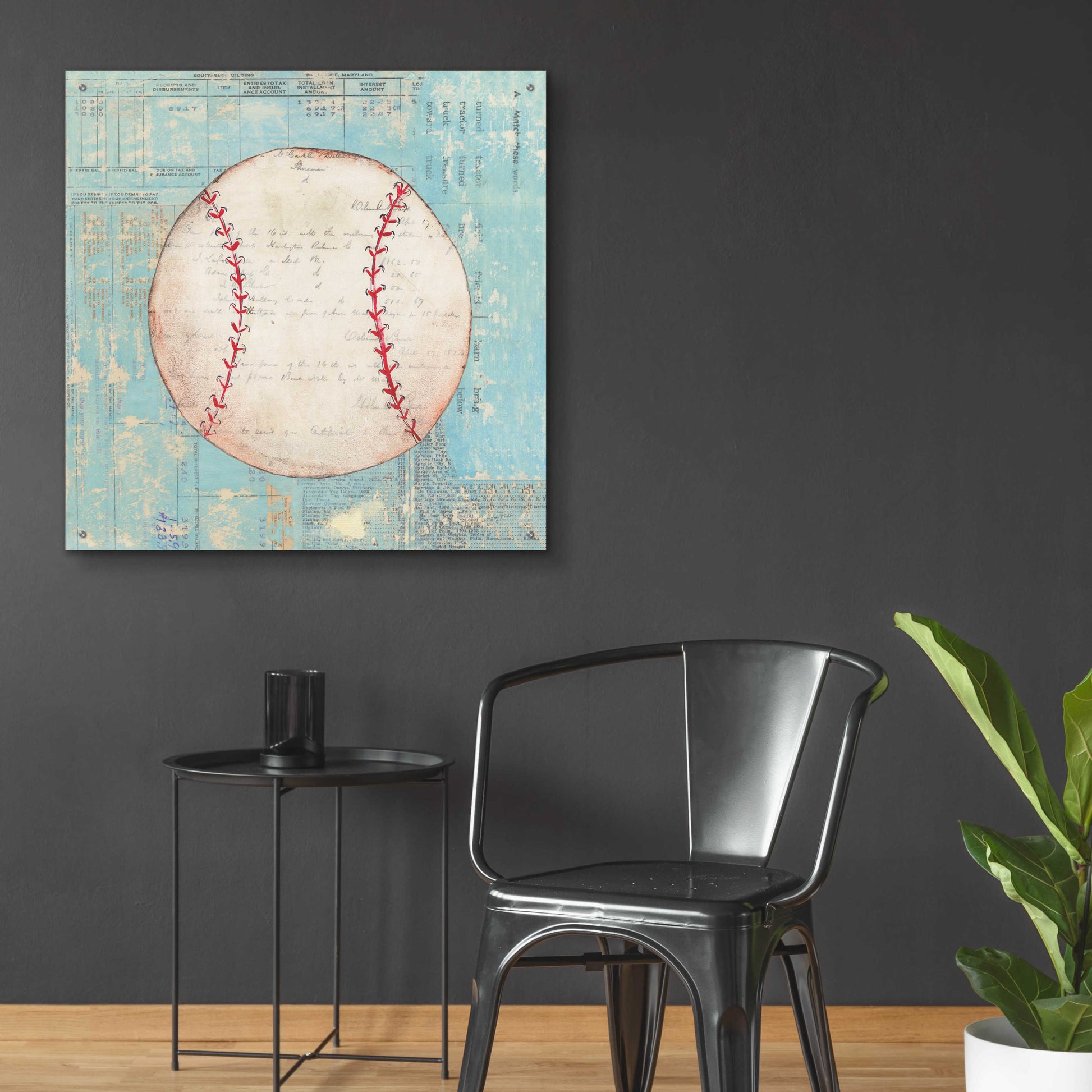 Epic Art 'Play Ball I' by Courtney Prahl, Acrylic Glass Wall Art,36x36