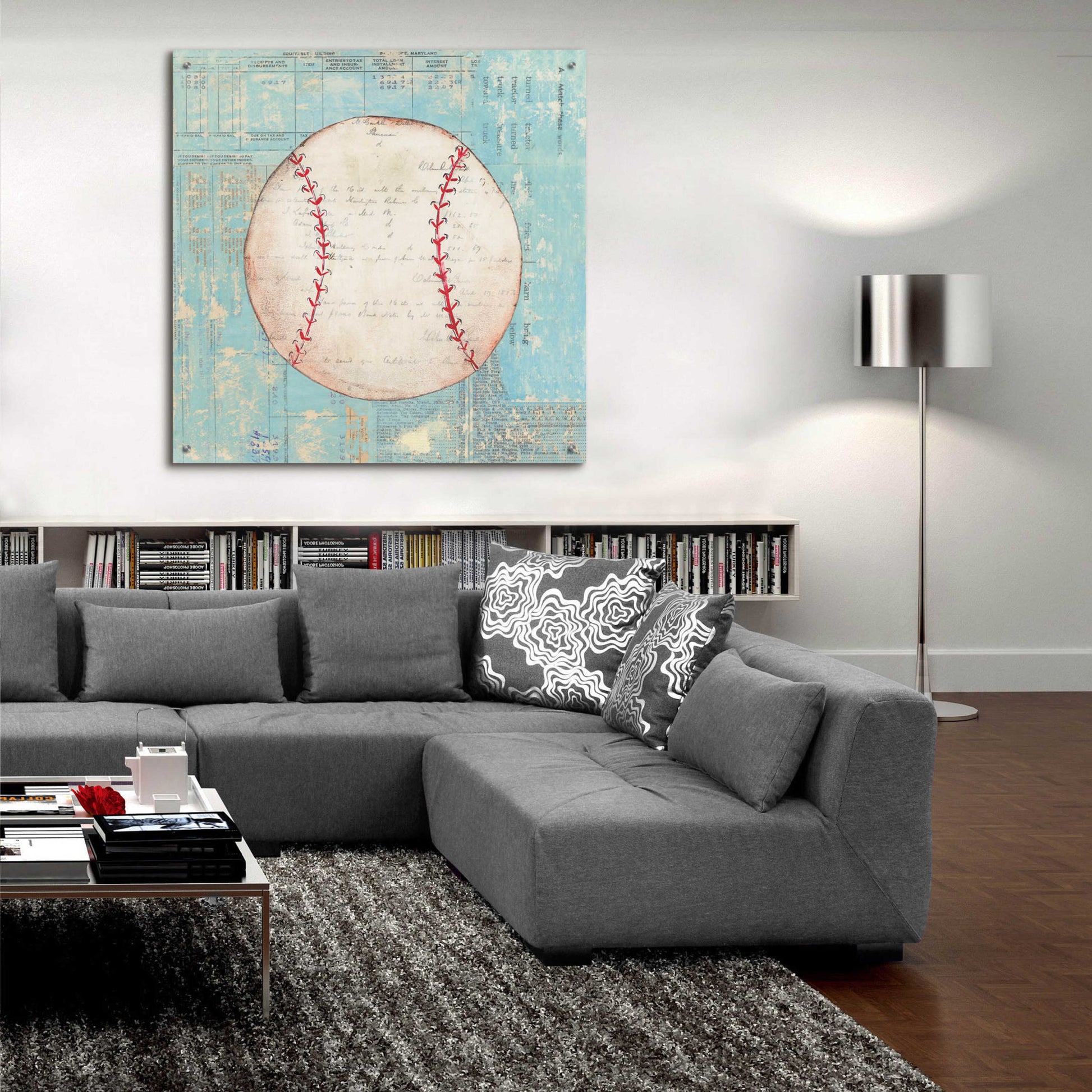 Epic Art 'Play Ball I' by Courtney Prahl, Acrylic Glass Wall Art,36x36