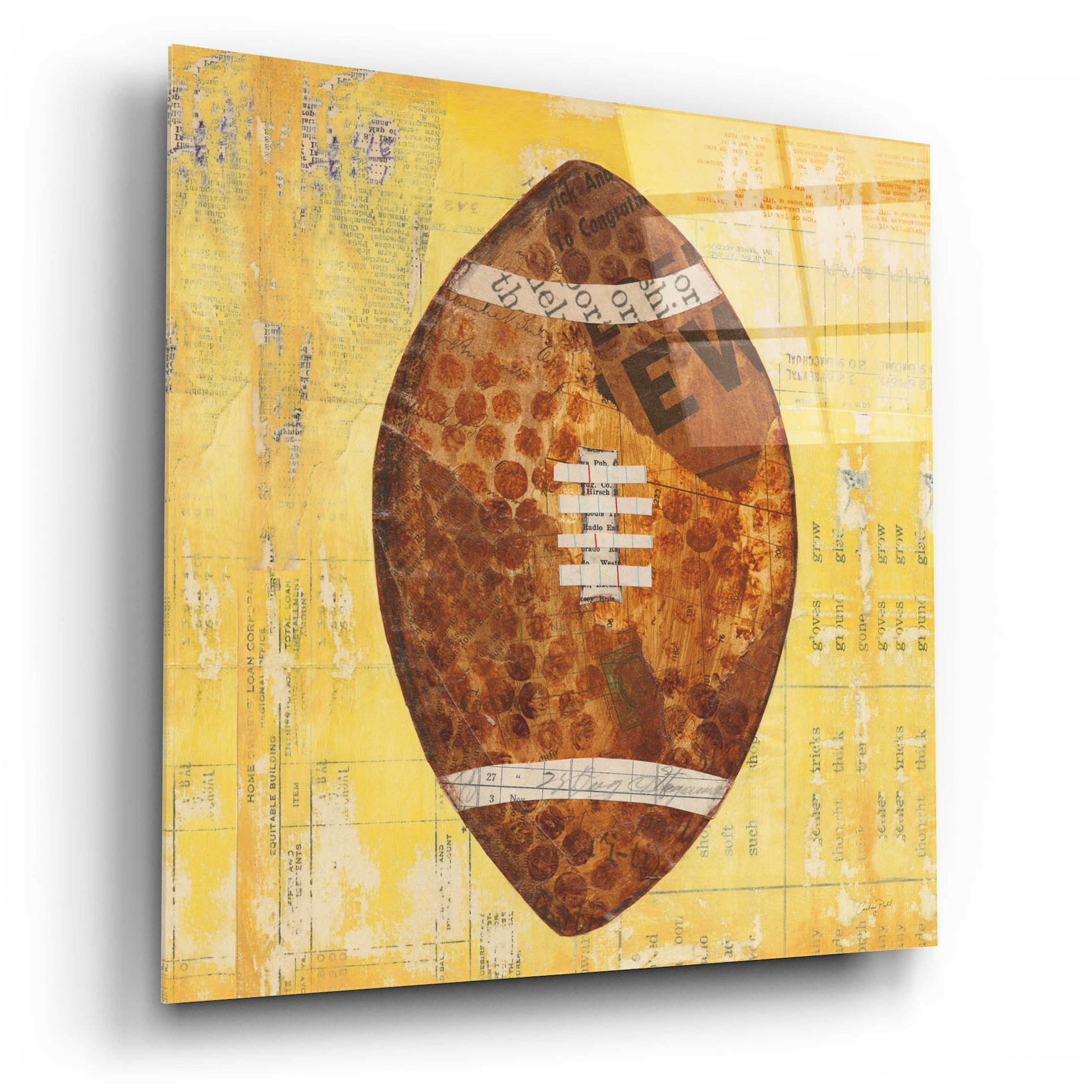 Epic Art 'Play Ball II' by Courtney Prahl, Acrylic Glass Wall Art,12x12