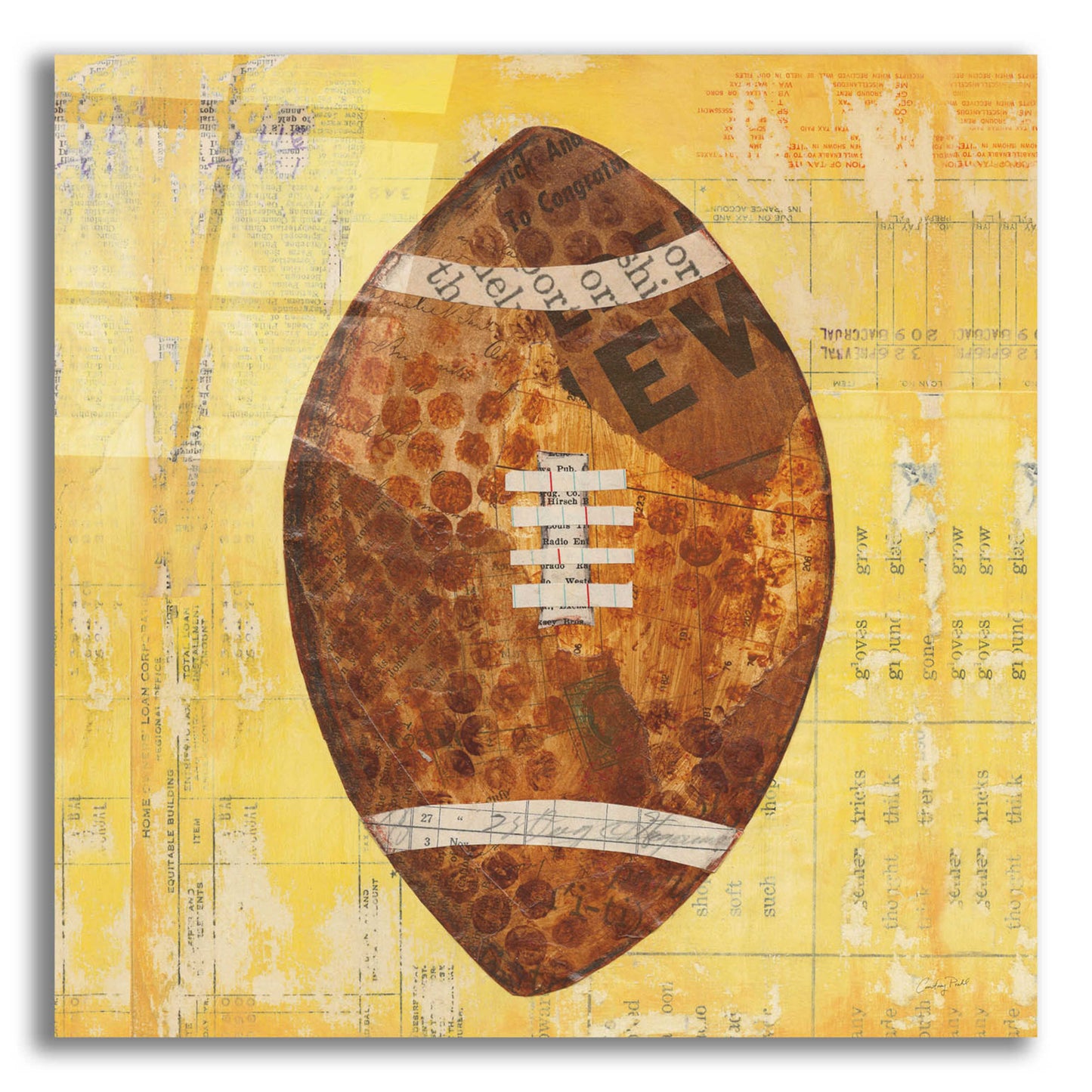 Epic Art 'Play Ball II' by Courtney Prahl, Acrylic Glass Wall Art,12x12