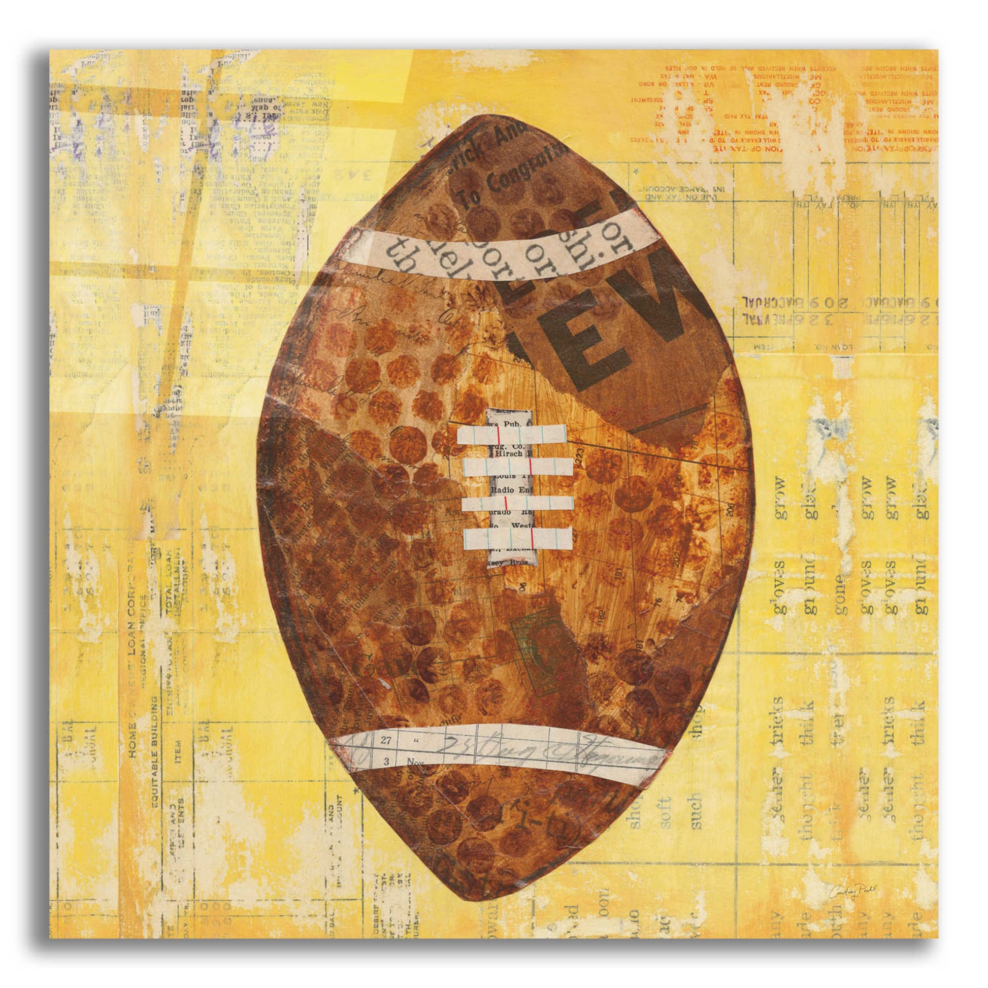 Epic Art 'Play Ball II' by Courtney Prahl, Acrylic Glass Wall Art,12x12