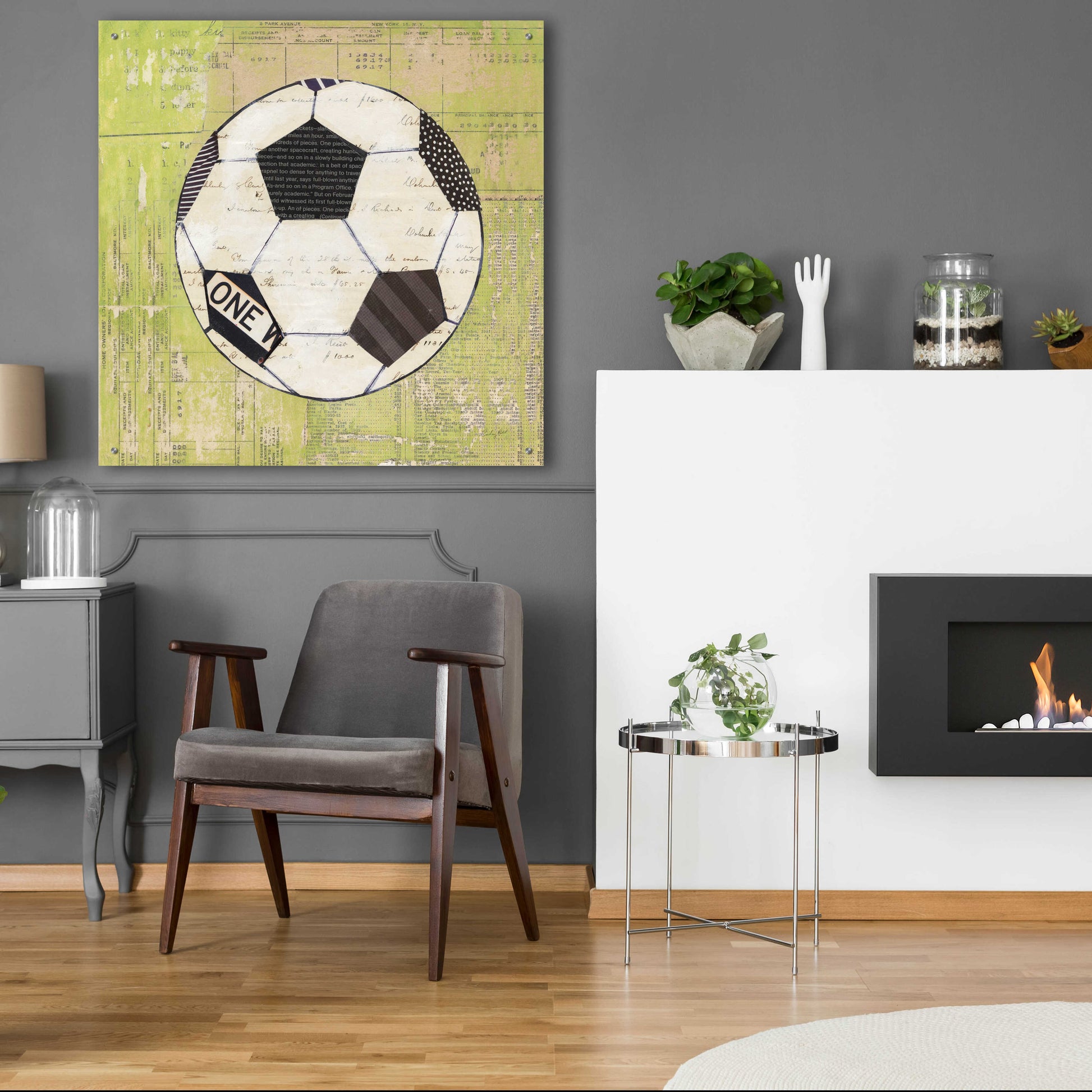 Epic Art 'Play Ball III' by Courtney Prahl, Acrylic Glass Wall Art,36x36