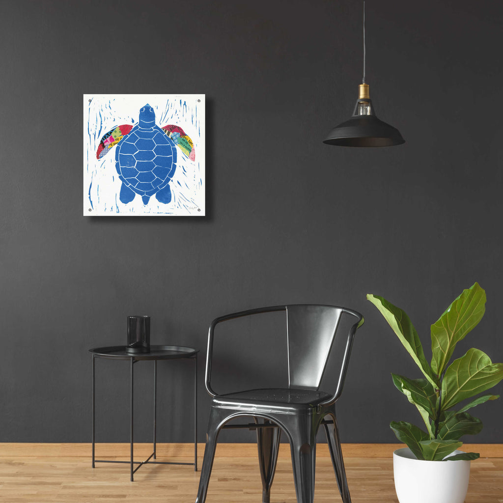 Epic Art 'Sea Creature Turtle Color' by Courtney Prahl, Acrylic Glass Wall Art,24x24