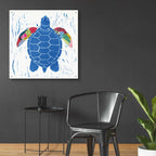 Epic Art 'Sea Creature Turtle Color' by Courtney Prahl, Acrylic Glass Wall Art,36x36