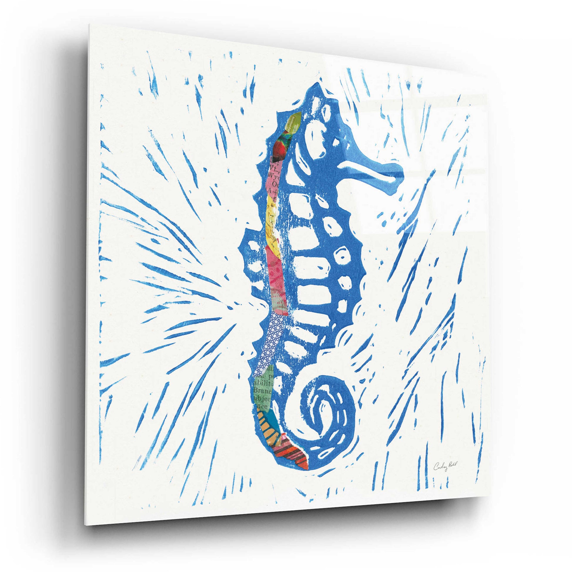 Epic Art 'Sea Creature Sea Horse Color' by Courtney Prahl, Acrylic Glass Wall Art,12x12