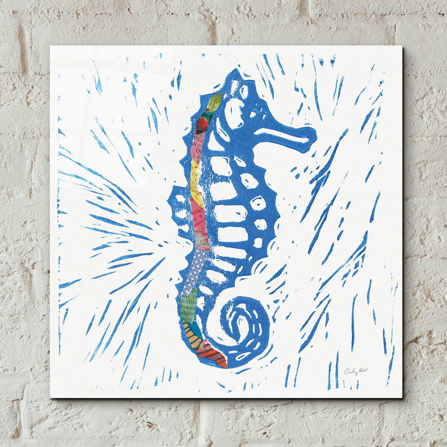 Epic Art 'Sea Creature Sea Horse Color' by Courtney Prahl, Acrylic Glass Wall Art,12x12