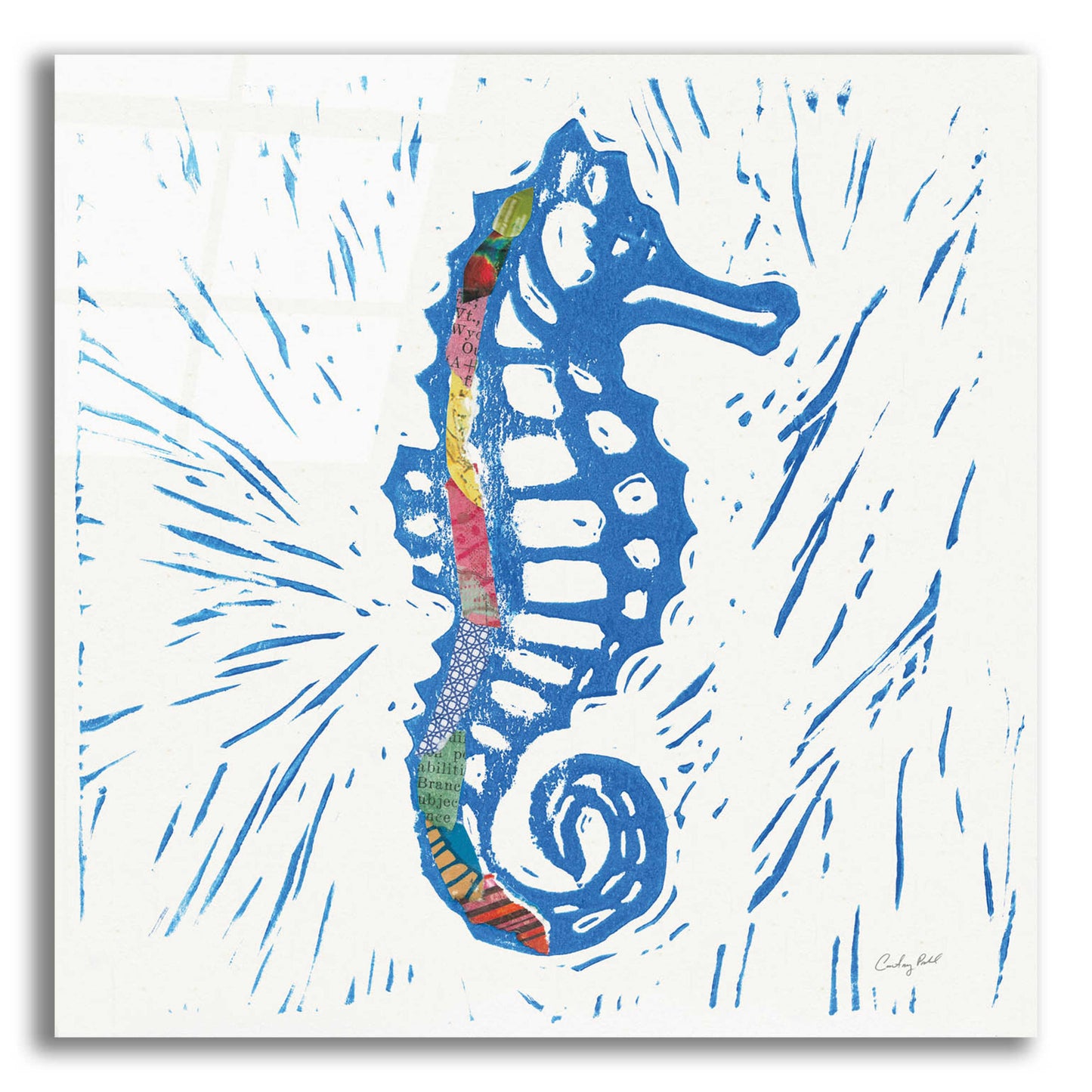 Epic Art 'Sea Creature Sea Horse Color' by Courtney Prahl, Acrylic Glass Wall Art,12x12