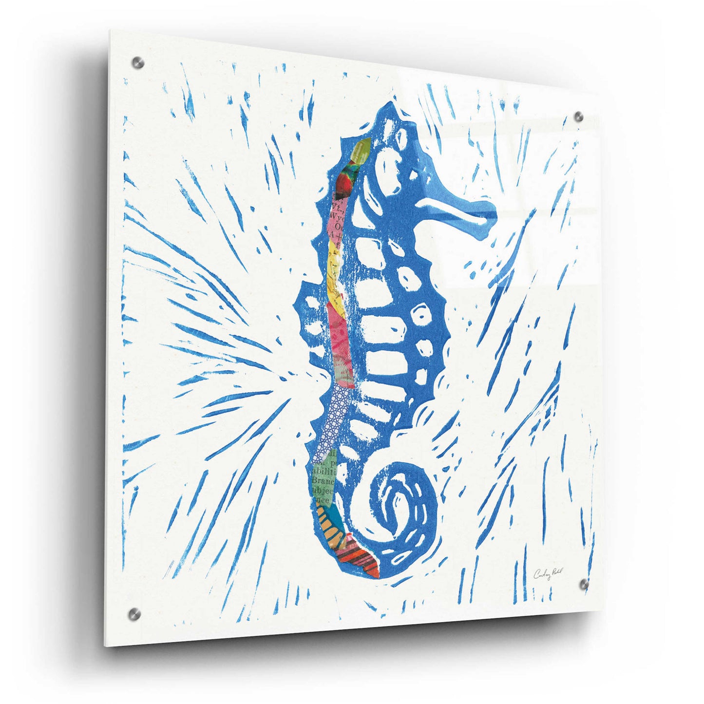 Epic Art 'Sea Creature Sea Horse Color' by Courtney Prahl, Acrylic Glass Wall Art,24x24