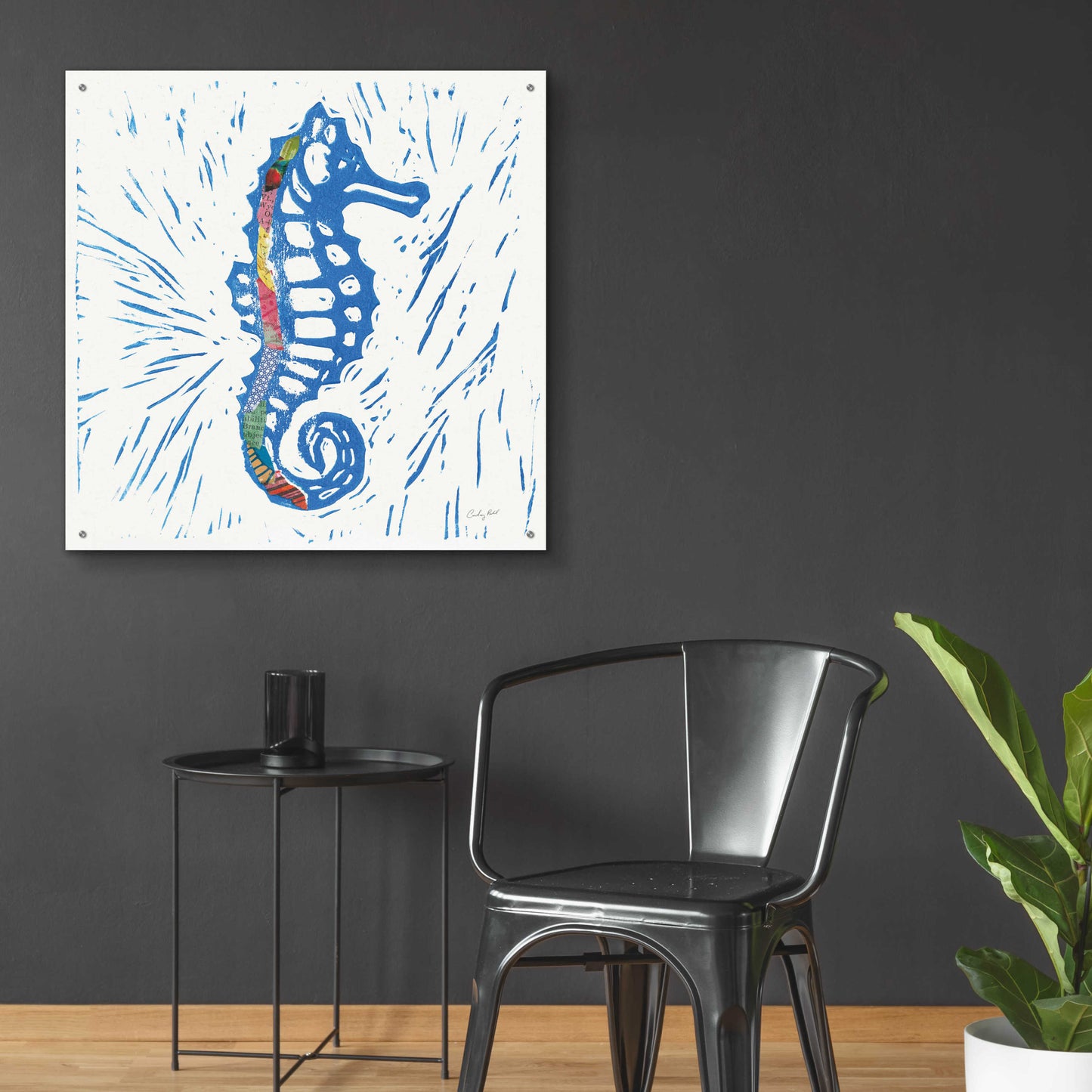 Epic Art 'Sea Creature Sea Horse Color' by Courtney Prahl, Acrylic Glass Wall Art,36x36