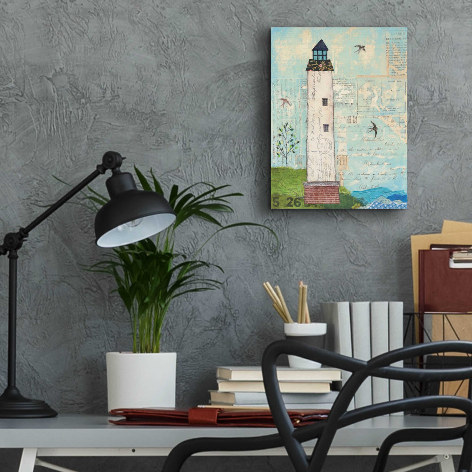 Epic Art 'Coastal Lighthouse I' by Courtney Prahl, Acrylic Glass Wall Art,12x16