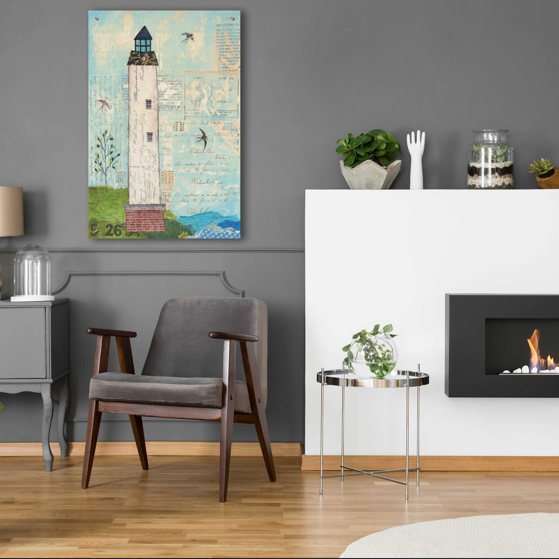 Epic Art 'Coastal Lighthouse I' by Courtney Prahl, Acrylic Glass Wall Art,24x36