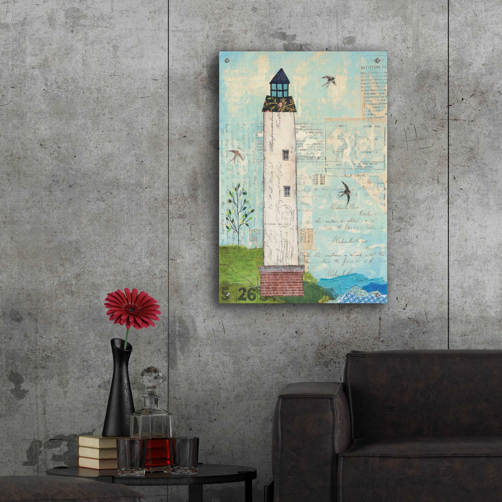 Epic Art 'Coastal Lighthouse I' by Courtney Prahl, Acrylic Glass Wall Art,24x36