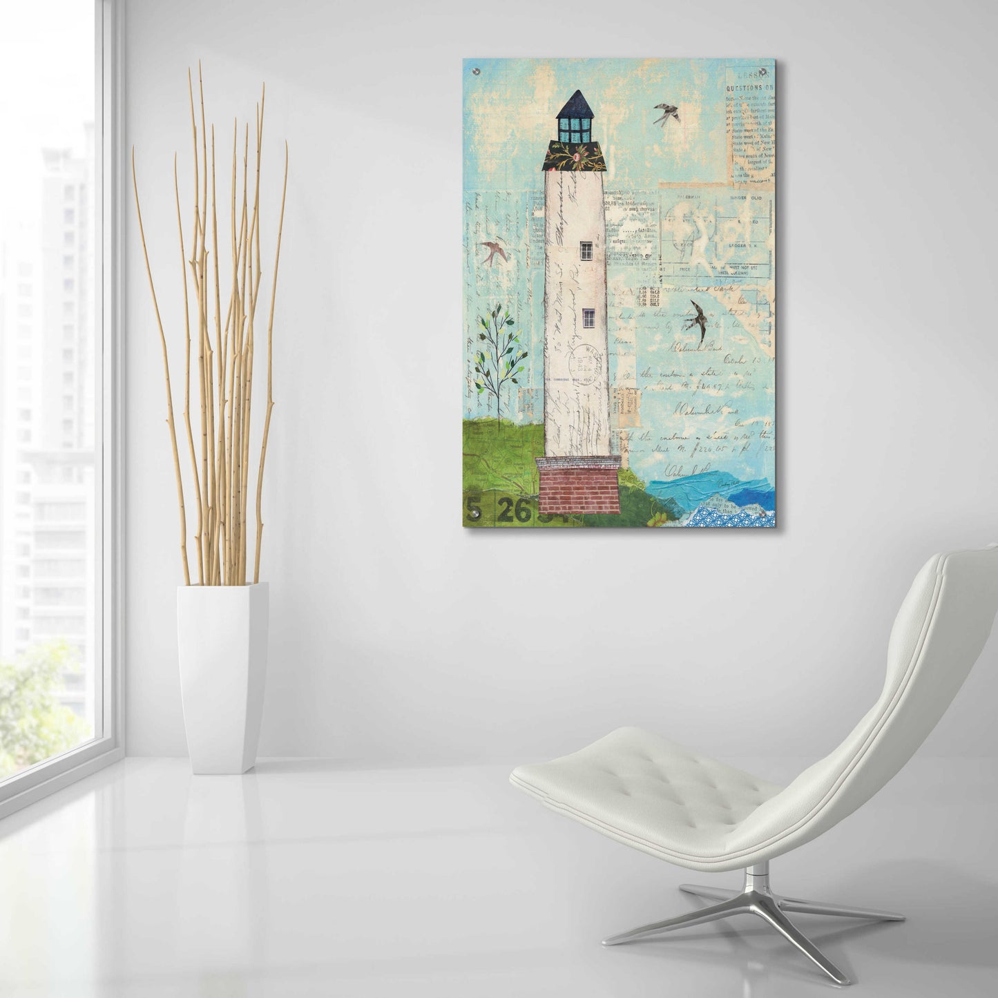 Epic Art 'Coastal Lighthouse I' by Courtney Prahl, Acrylic Glass Wall Art,24x36