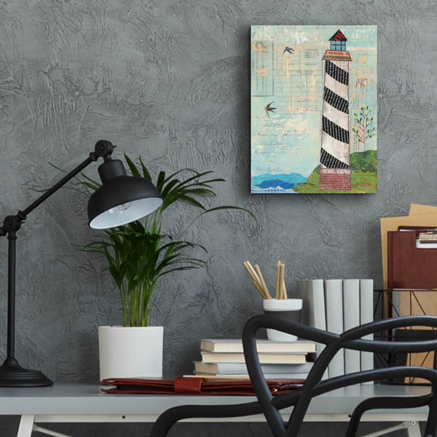 Epic Art 'Coastal Lighthouse II' by Courtney Prahl, Acrylic Glass Wall Art,12x16