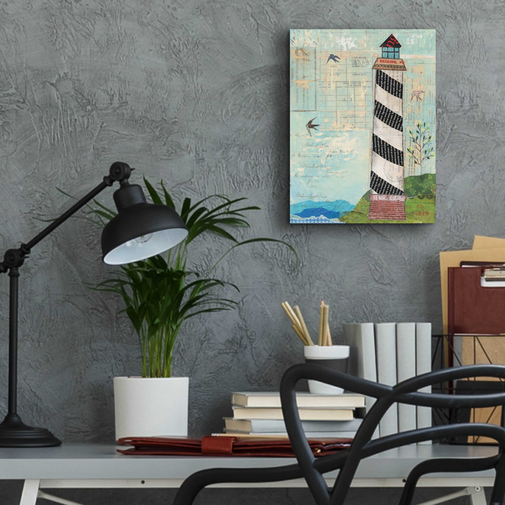 Epic Art 'Coastal Lighthouse II' by Courtney Prahl, Acrylic Glass Wall Art,12x16