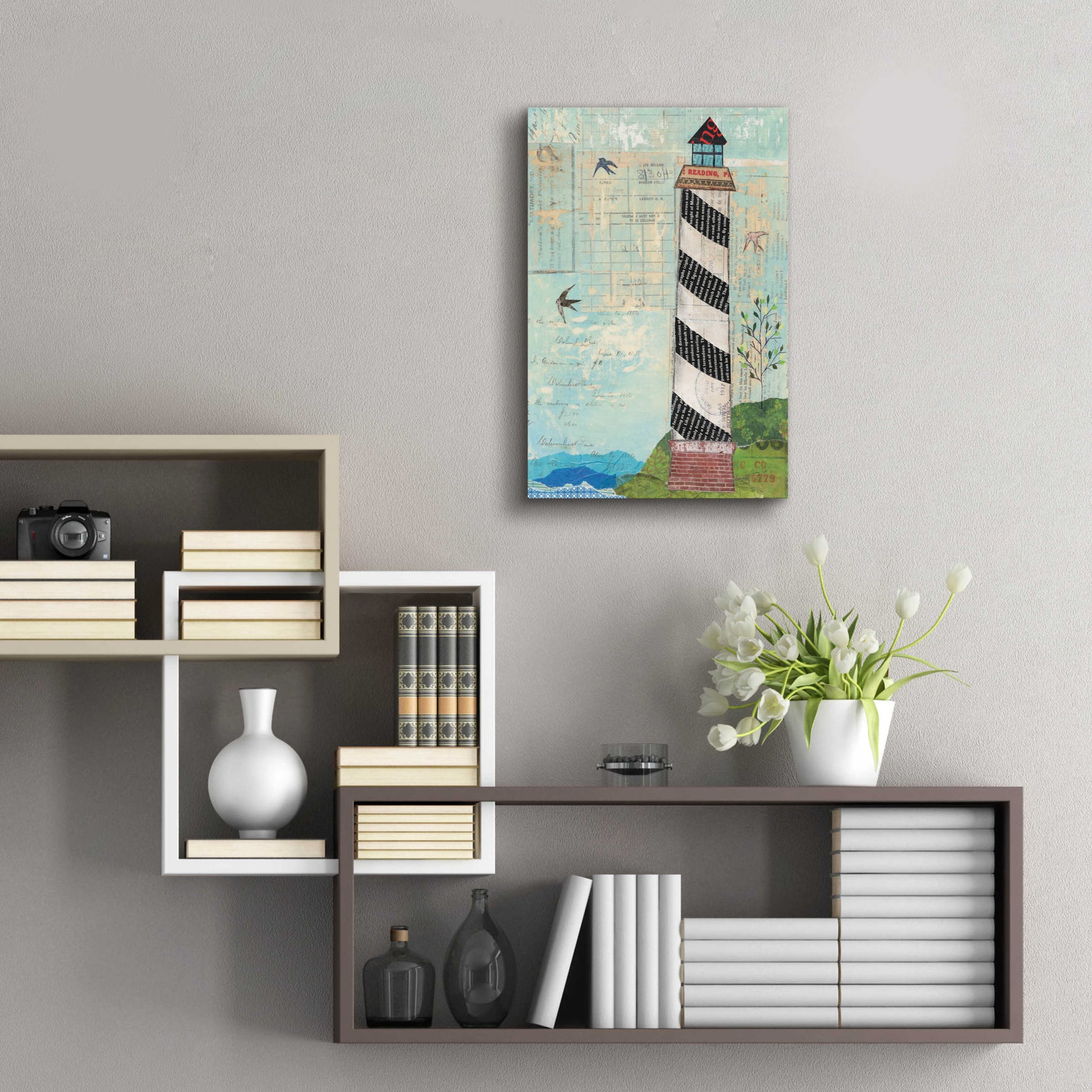 Epic Art 'Coastal Lighthouse II' by Courtney Prahl, Acrylic Glass Wall Art,16x24