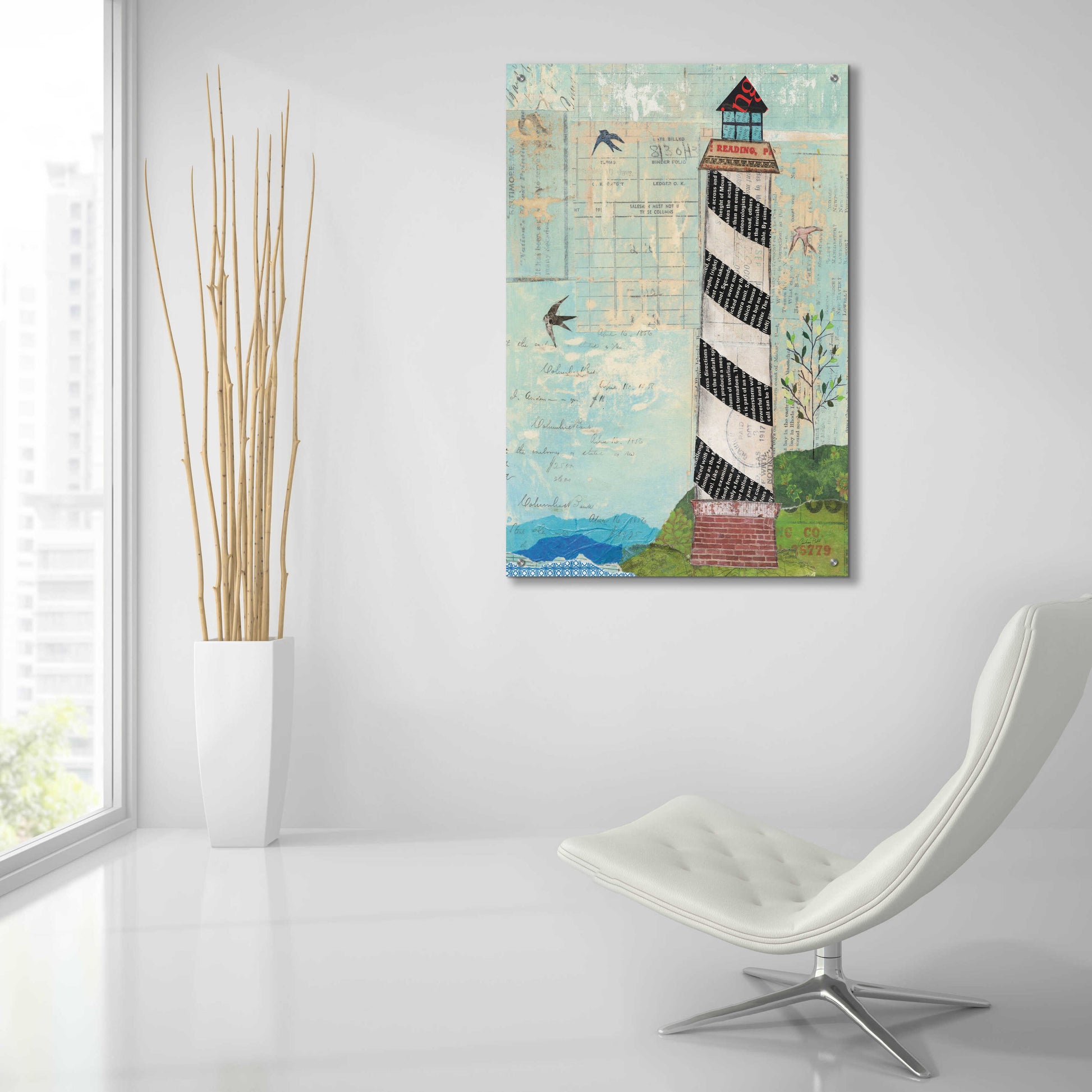 Epic Art 'Coastal Lighthouse II' by Courtney Prahl, Acrylic Glass Wall Art,24x36