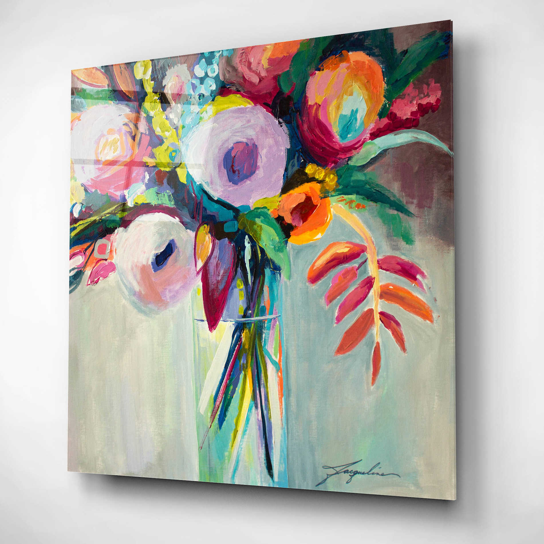 Epic Art 'Ode to Summer 7' by Jacqueline Brewer, Acrylic Glass Wall Art,12x12
