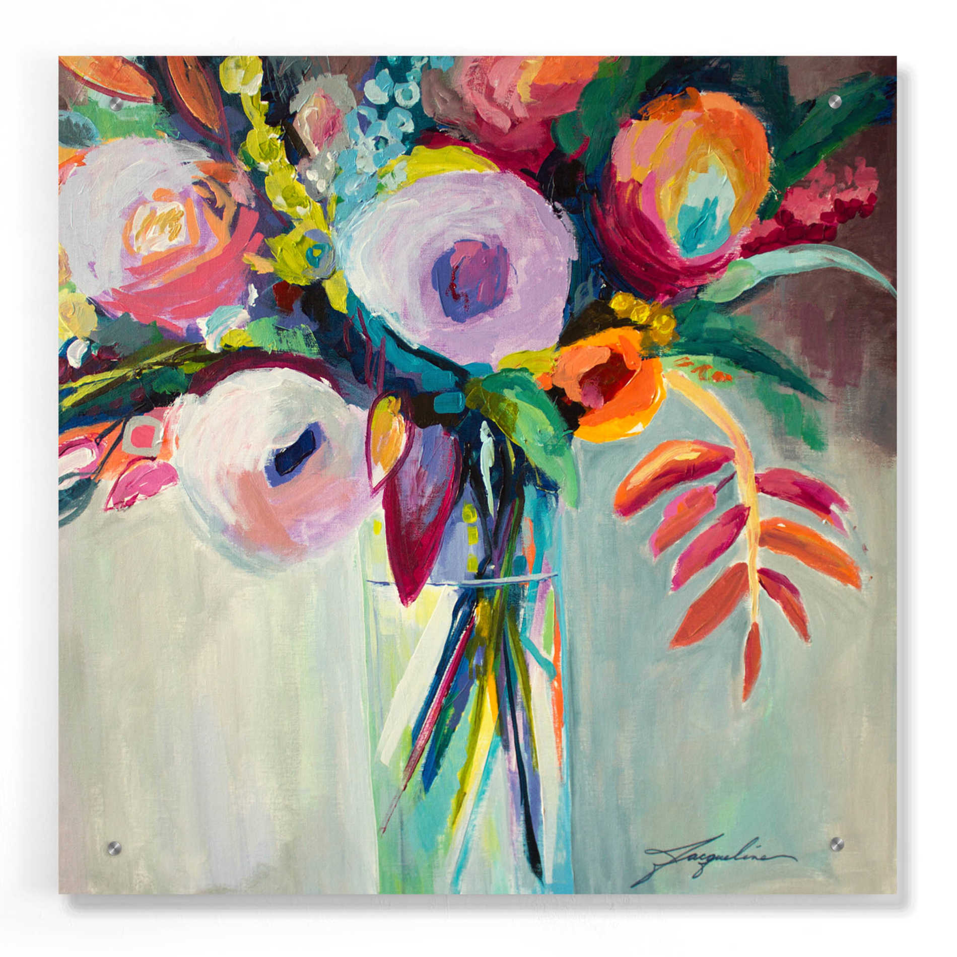 Epic Art 'Ode to Summer 7' by Jacqueline Brewer, Acrylic Glass Wall Art,24x24