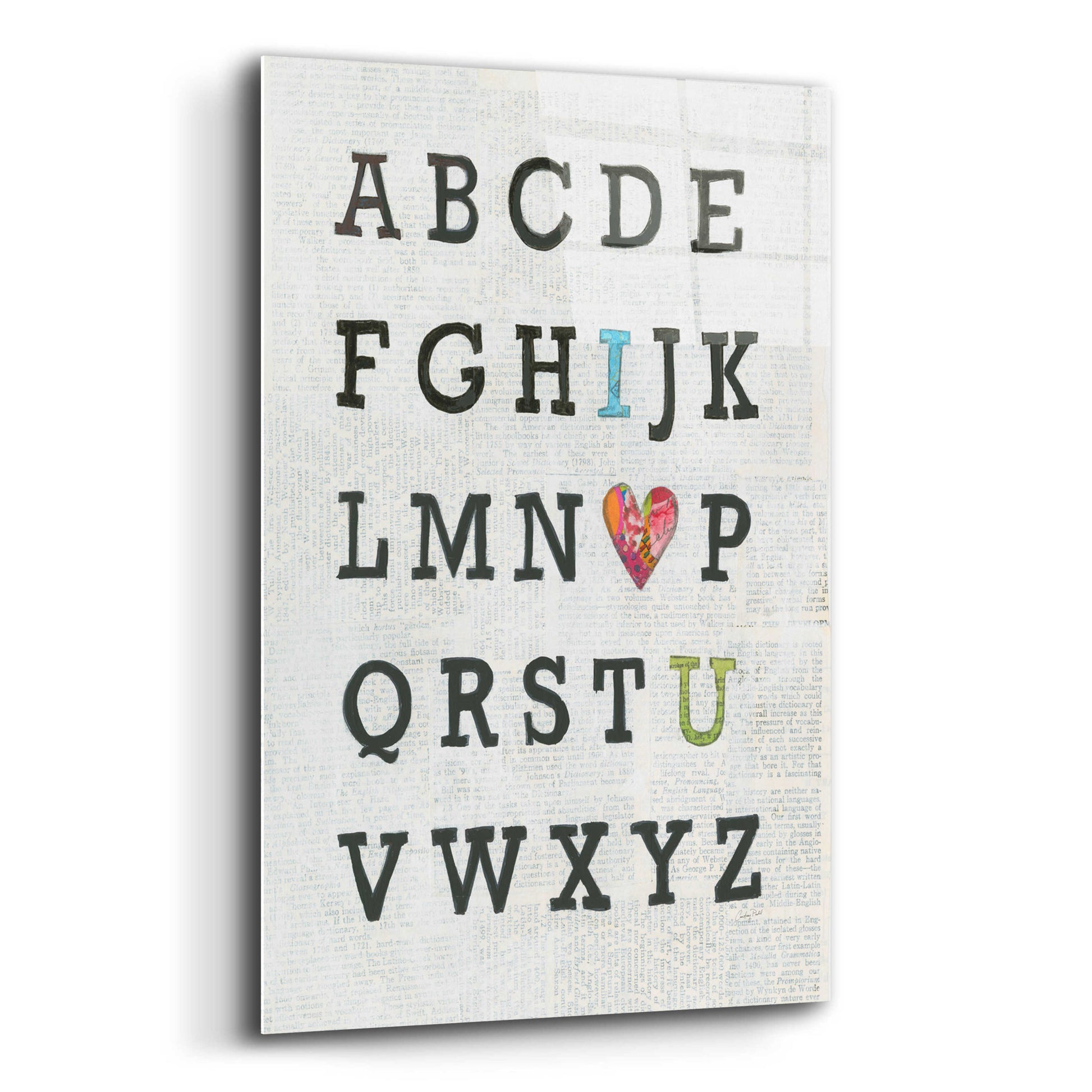 Epic Art 'Alphabet on Print' by Courtney Prahl, Acrylic Glass Wall Art,12x16