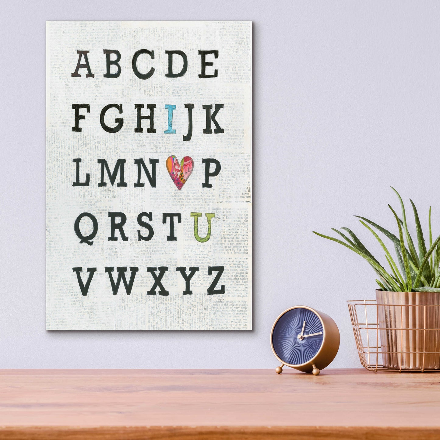 Epic Art 'Alphabet on Print' by Courtney Prahl, Acrylic Glass Wall Art,12x16