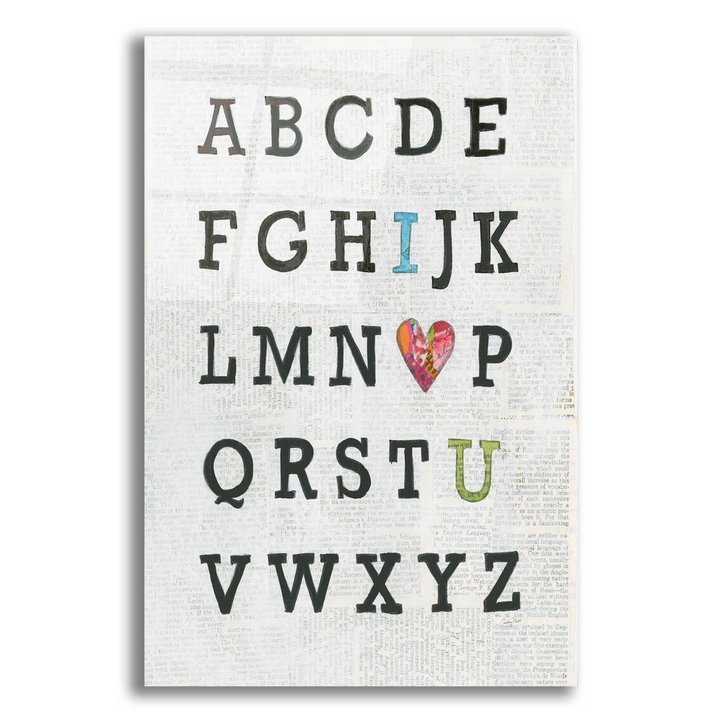 Epic Art 'Alphabet on Print' by Courtney Prahl, Acrylic Glass Wall Art,12x16