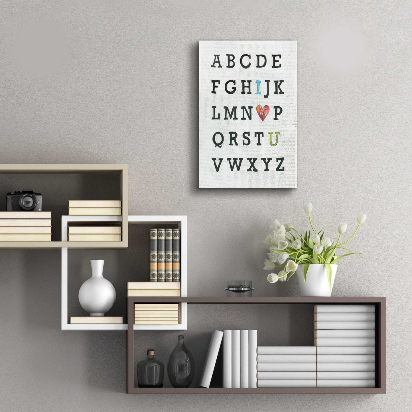 Epic Art 'Alphabet on Print' by Courtney Prahl, Acrylic Glass Wall Art,16x24