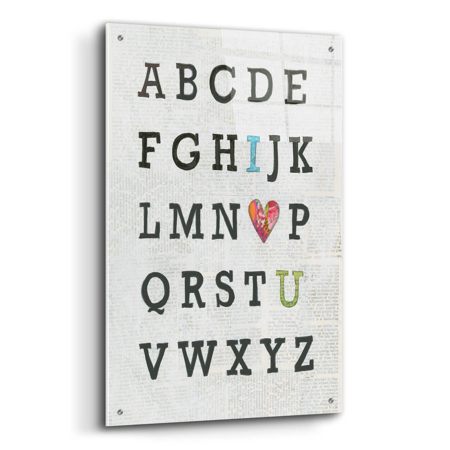 Epic Art 'Alphabet on Print' by Courtney Prahl, Acrylic Glass Wall Art,24x36