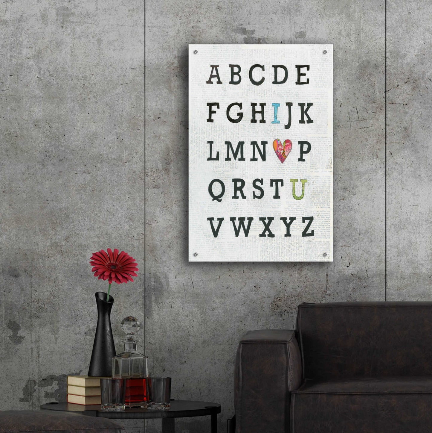 Epic Art 'Alphabet on Print' by Courtney Prahl, Acrylic Glass Wall Art,24x36